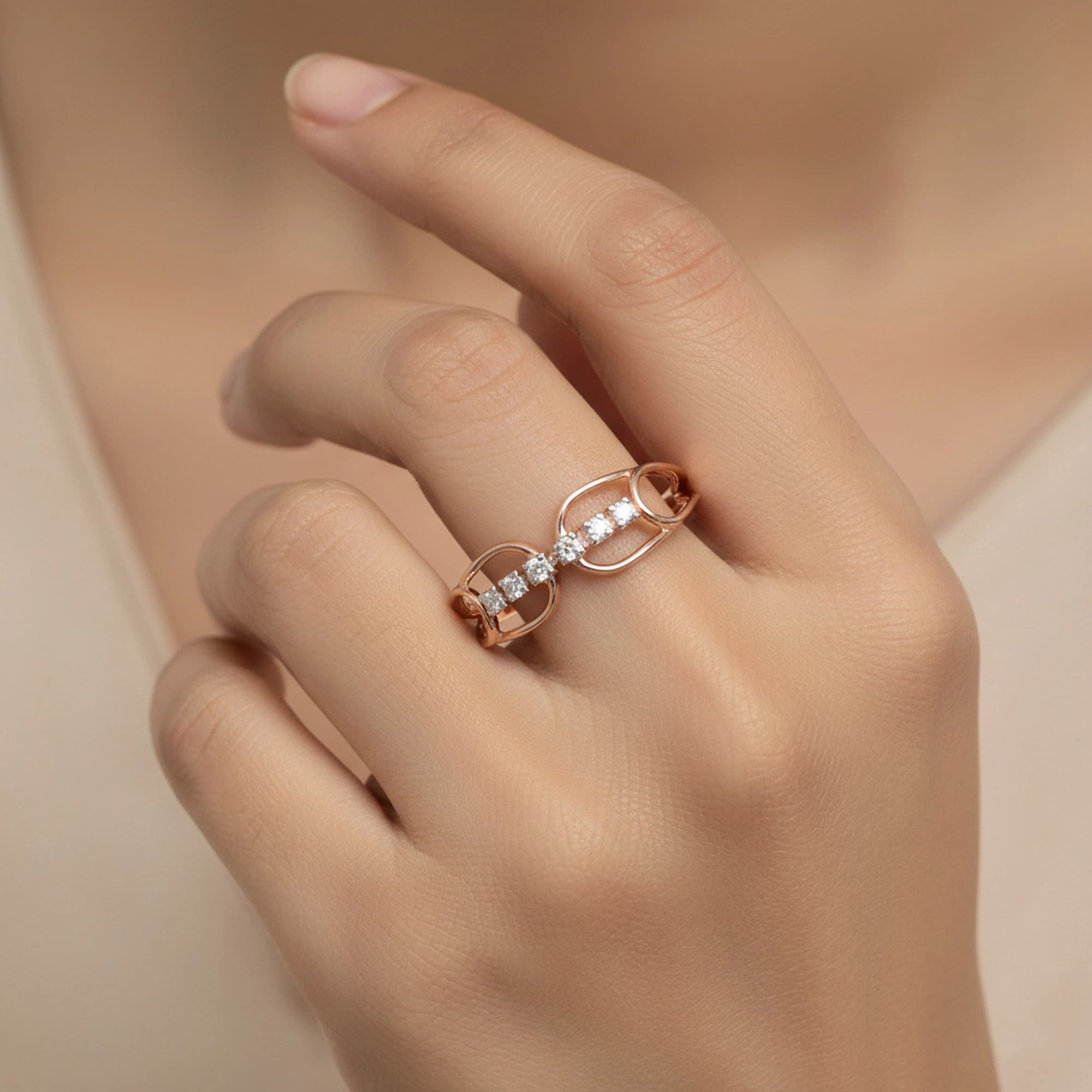 Rose Gold Diamond Ring thumbnail 3