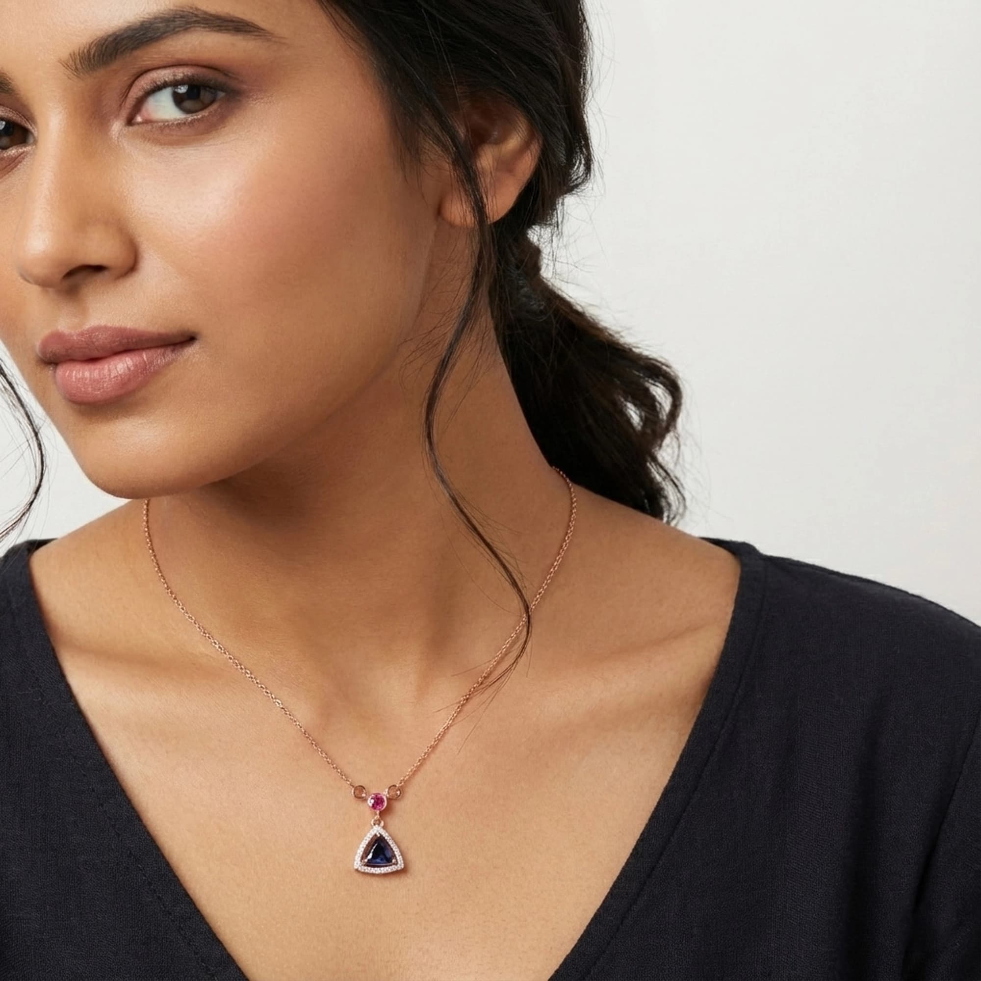 Rose Gold Diamond Necklace thumbnail 3