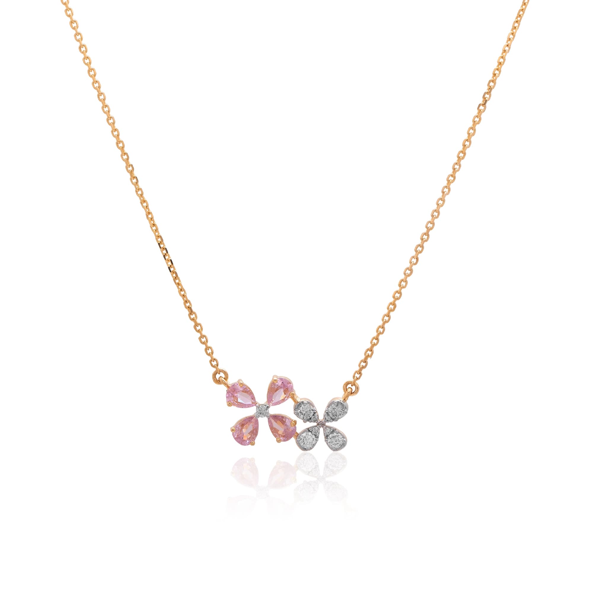 Yellow Gold Diamond Necklace thumbnail 2