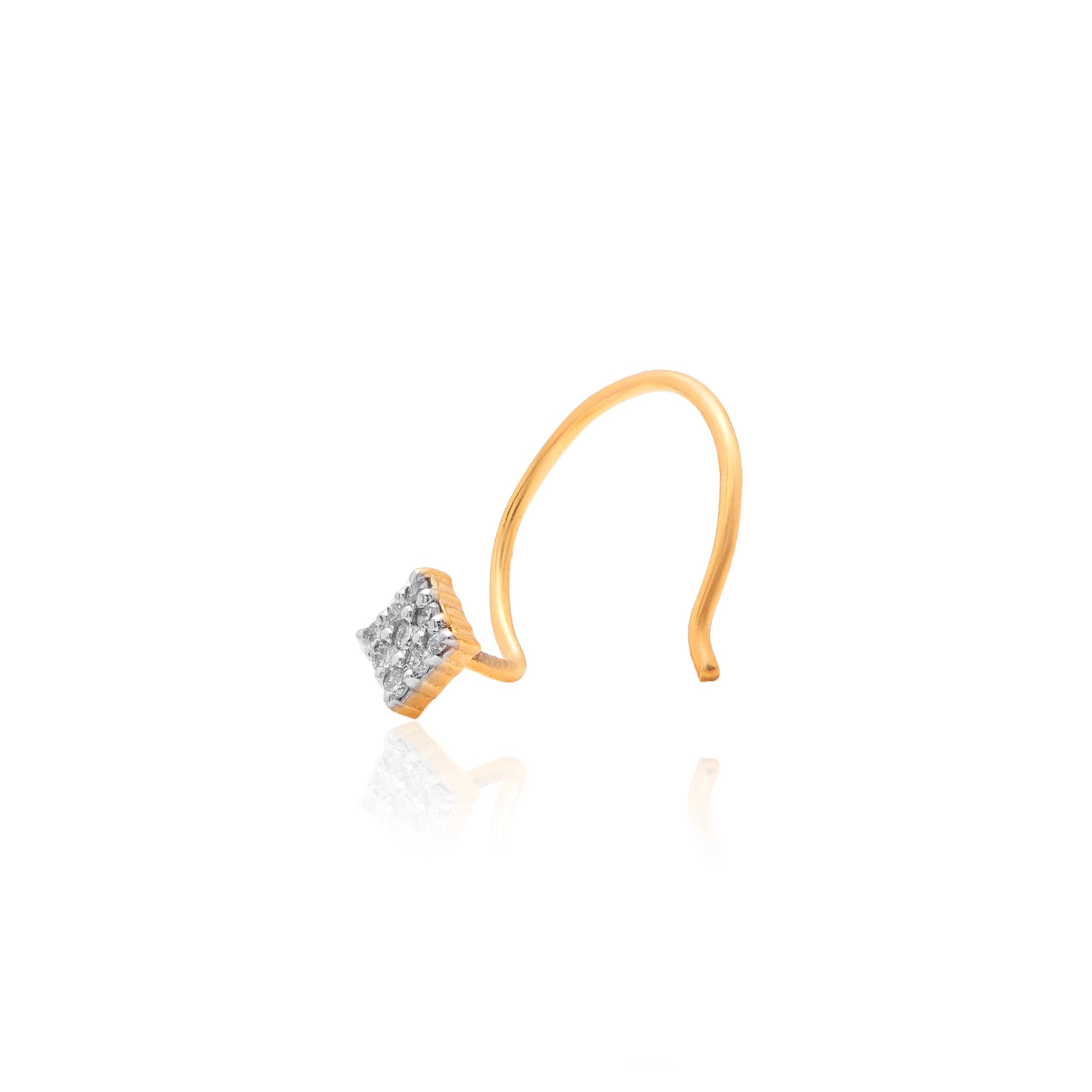 Yellow Gold Diamond Nose Pin thumbnail 2