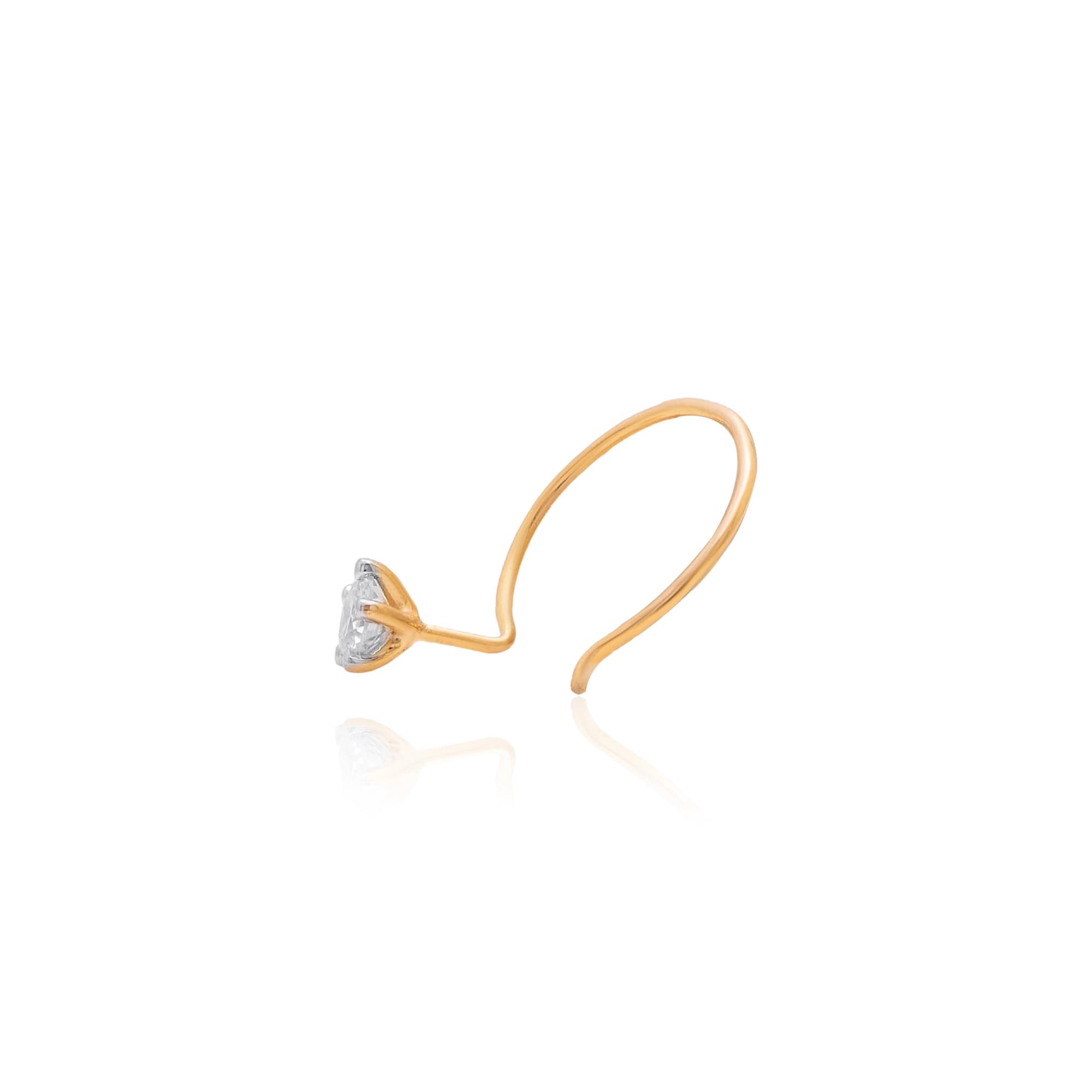 Yellow Gold Diamond Nose Pin thumbnail 2