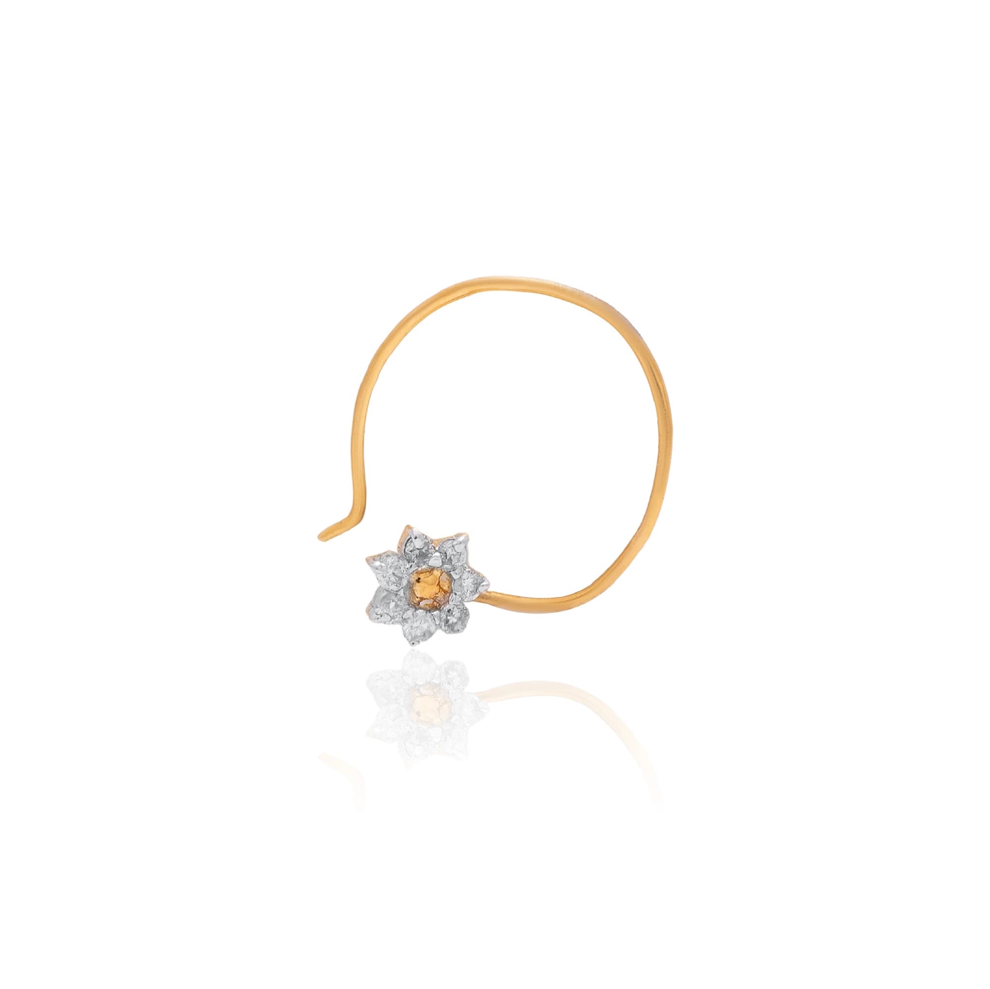 Yellow Gold Diamond Nose Pin