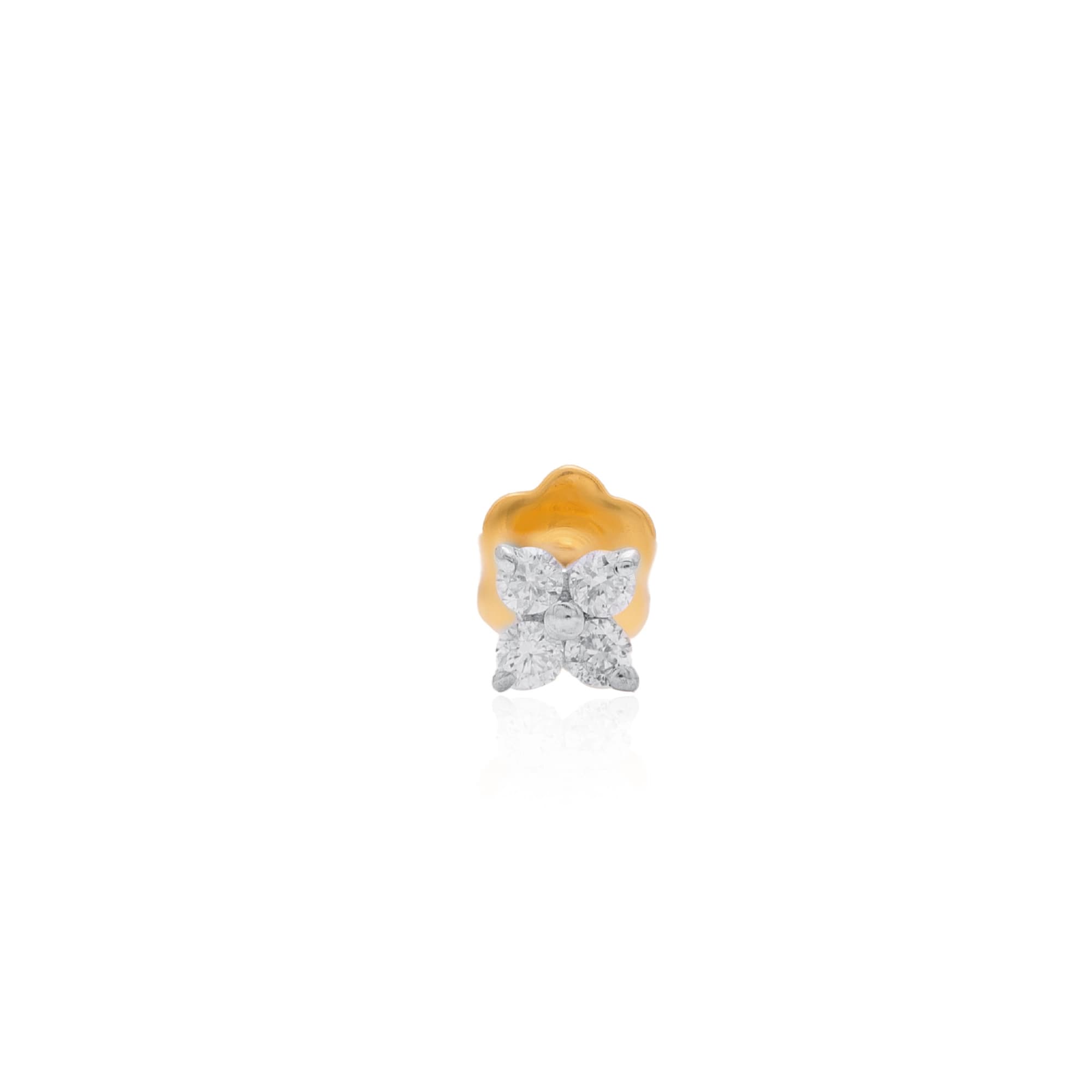 Yellow Gold Diamond Nose Pin