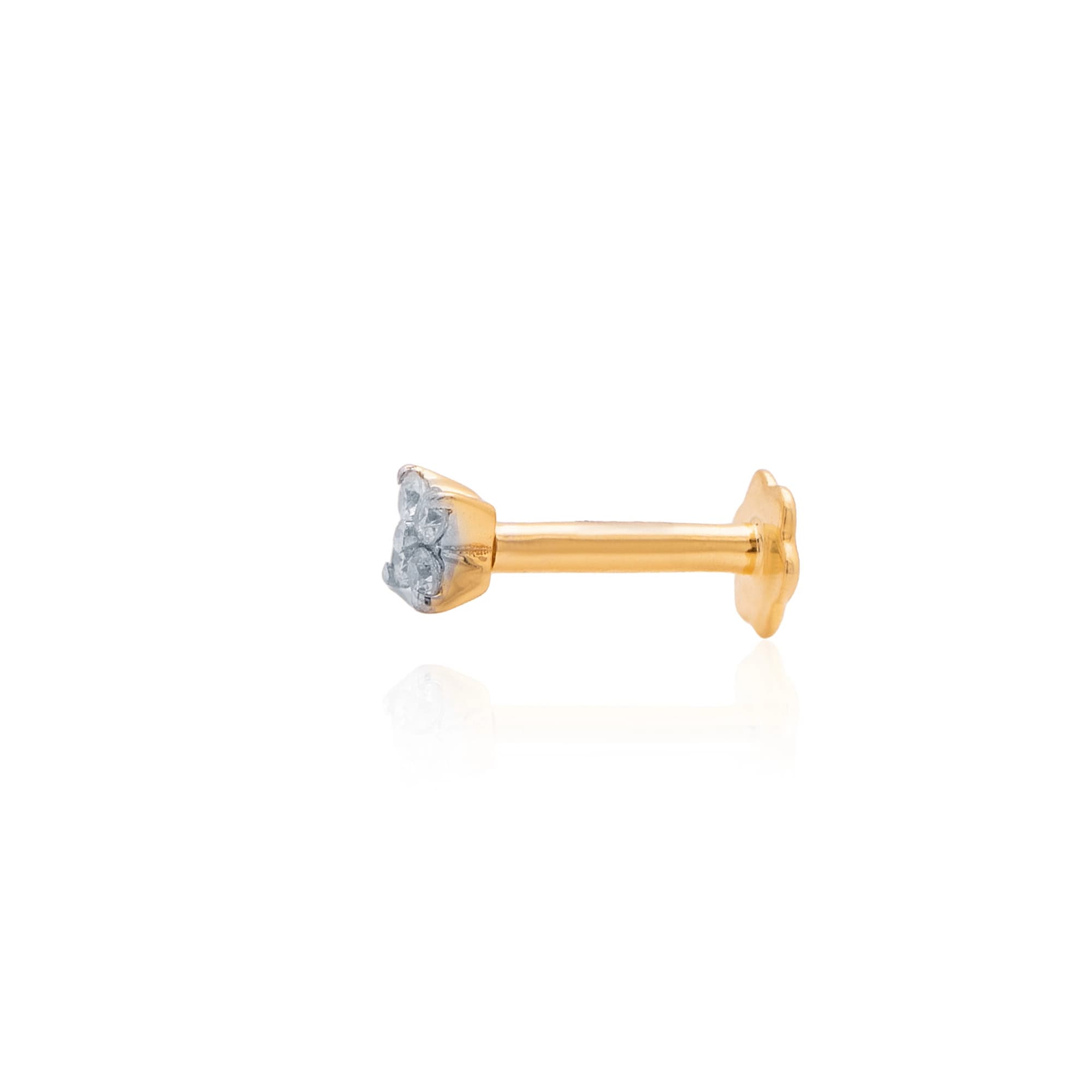 Yellow Gold Diamond Nose Pin thumbnail 2