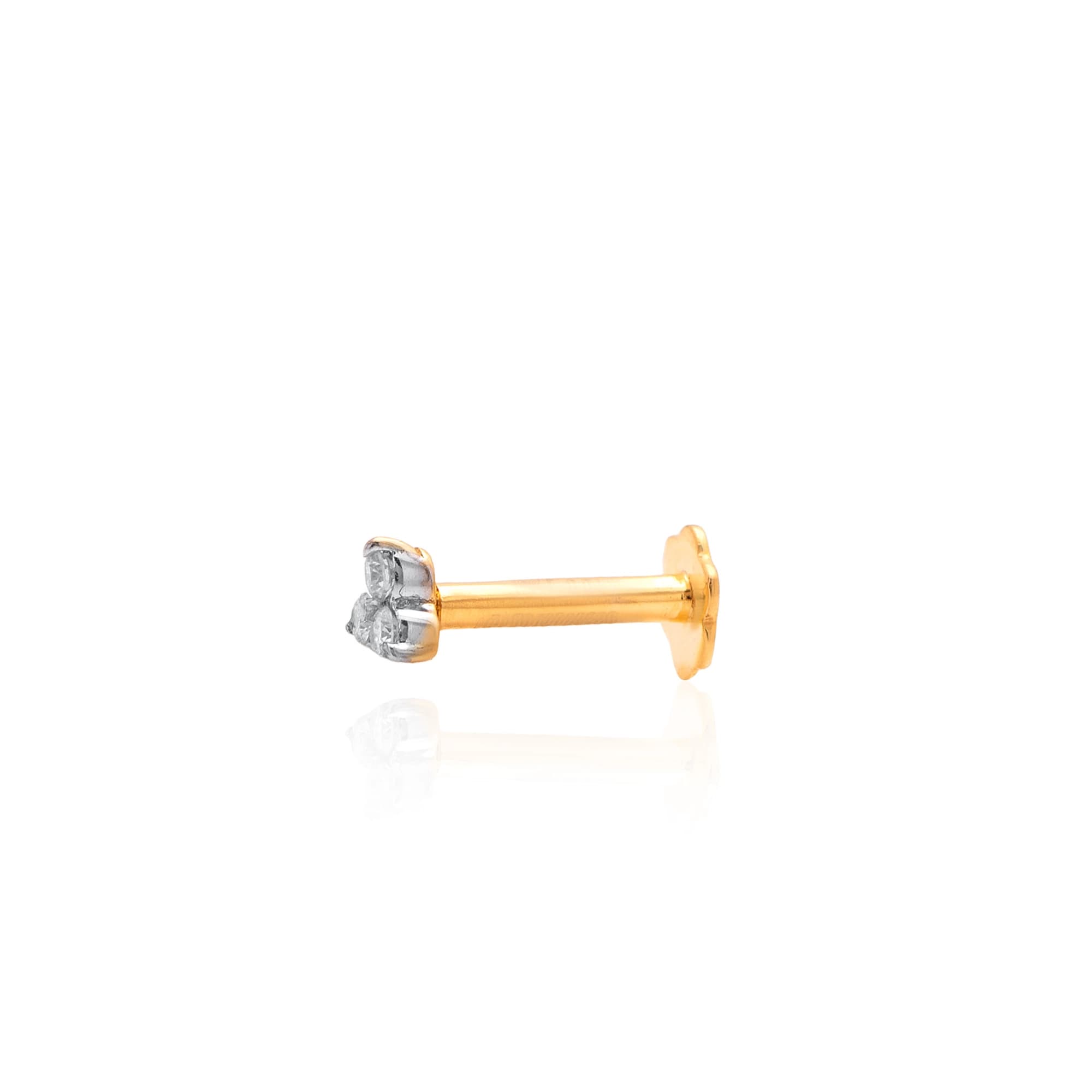 Yellow Gold Diamond Nose Pin thumbnail 2