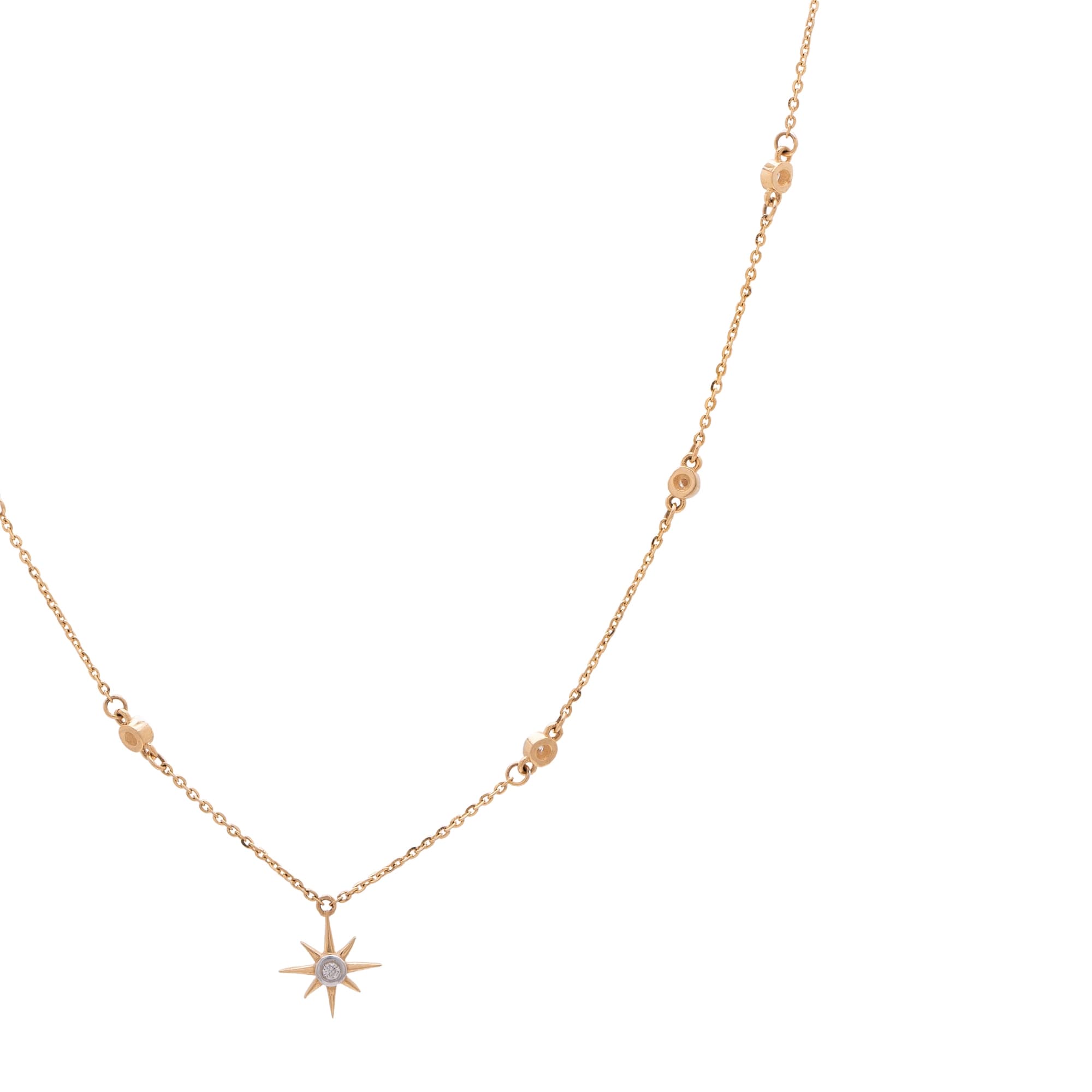 Yellow Gold Diamond Necklace thumbnail 2