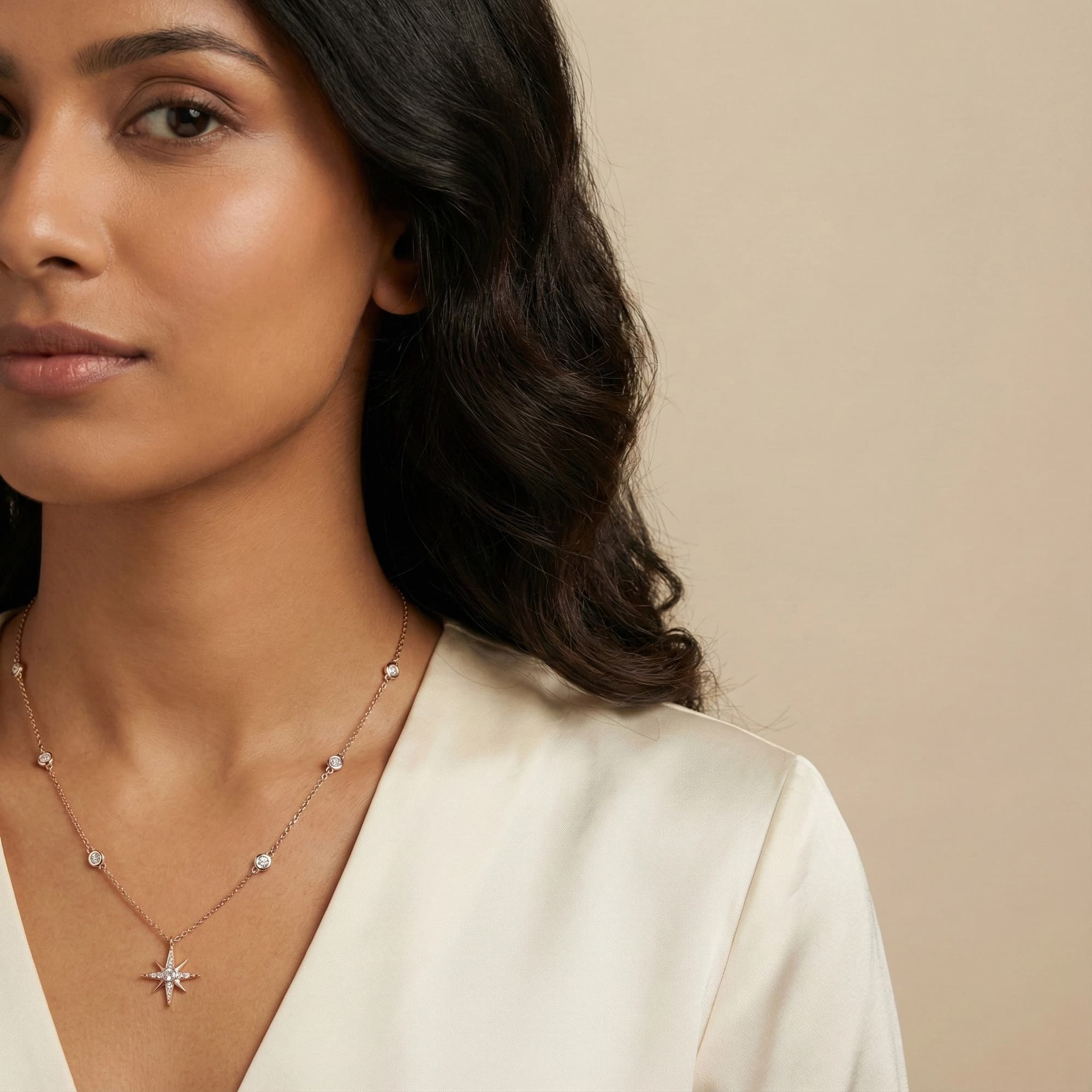 Yellow Gold Diamond Necklace thumbnail 3
