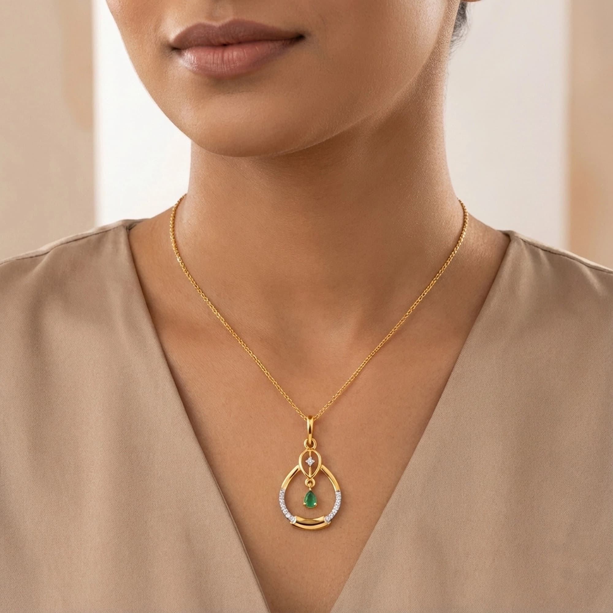 Yellow Gold Diamond Pendant thumbnail 4