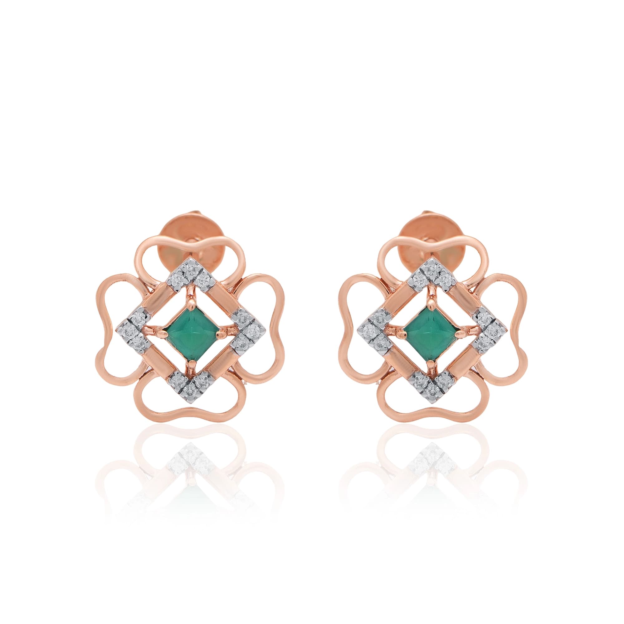 Rose Gold Diamond Earrings thumbnail 2