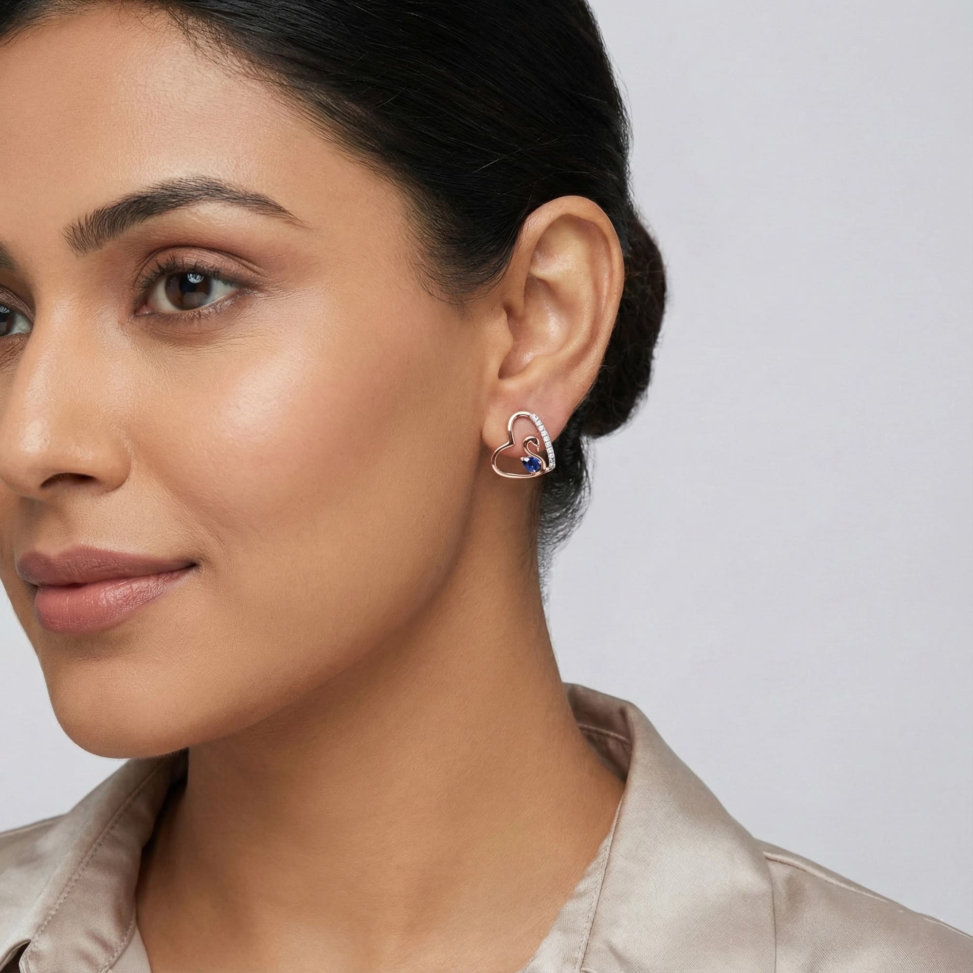 Rose Gold Diamond Earrings thumbnail 3