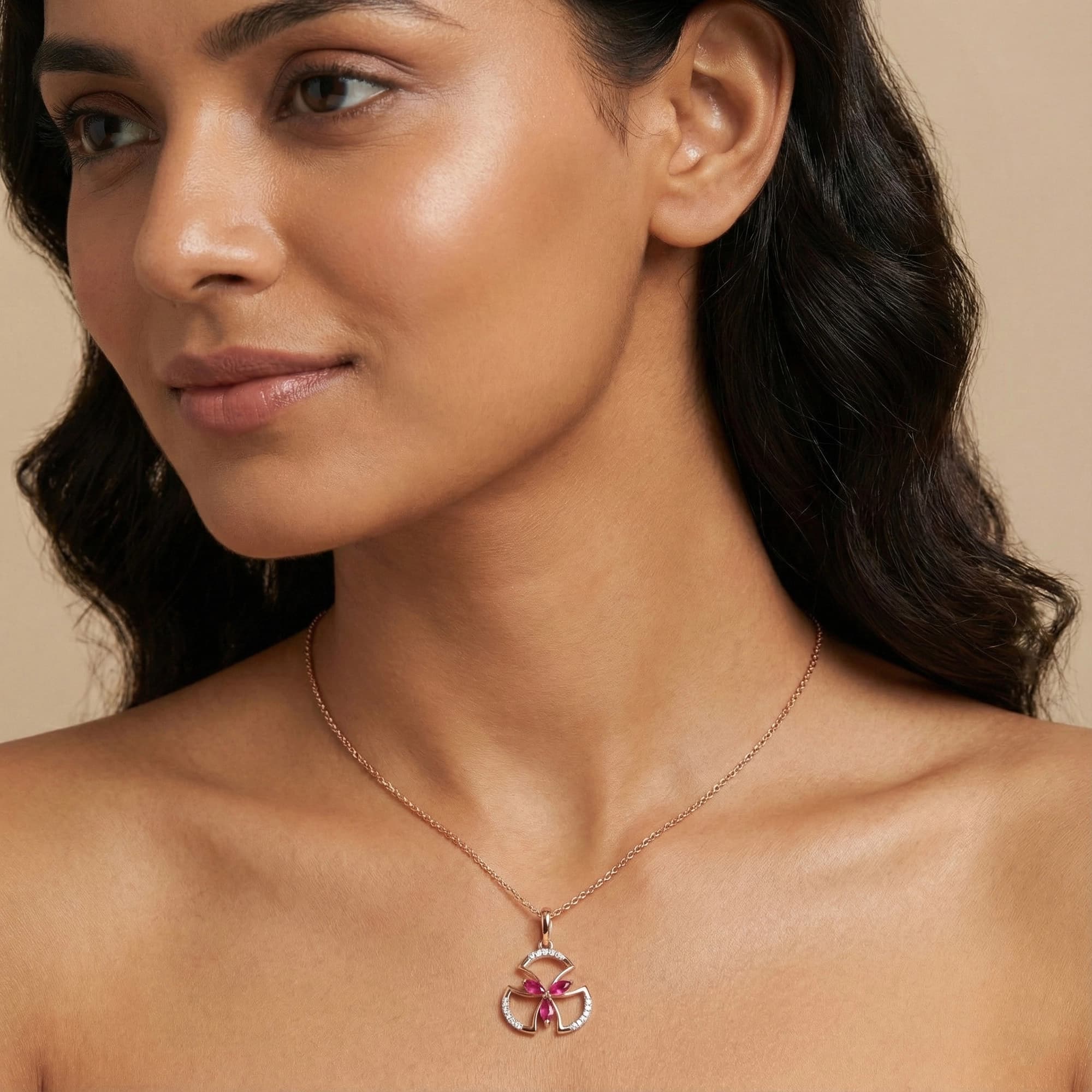 Rose Gold Diamond Pendant thumbnail 4