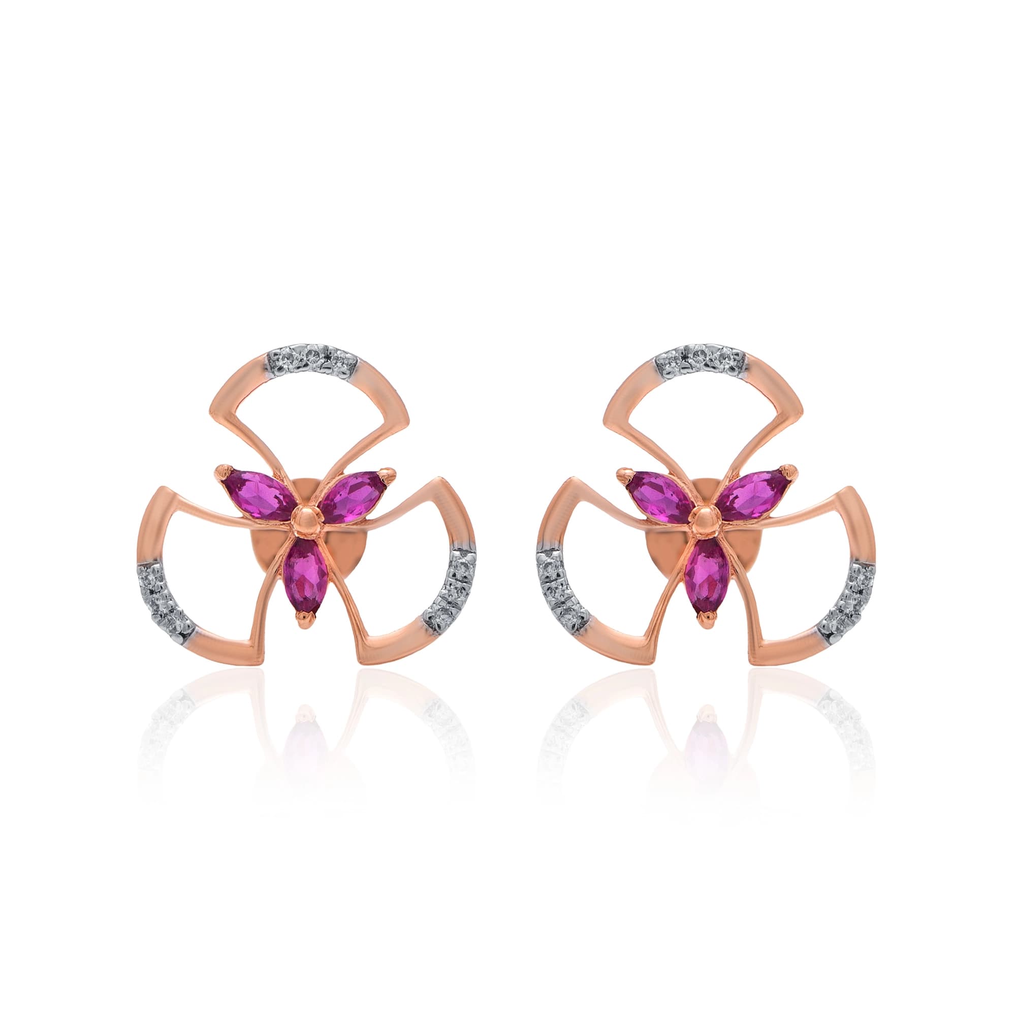 Rose Gold Diamond Earrings thumbnail 2