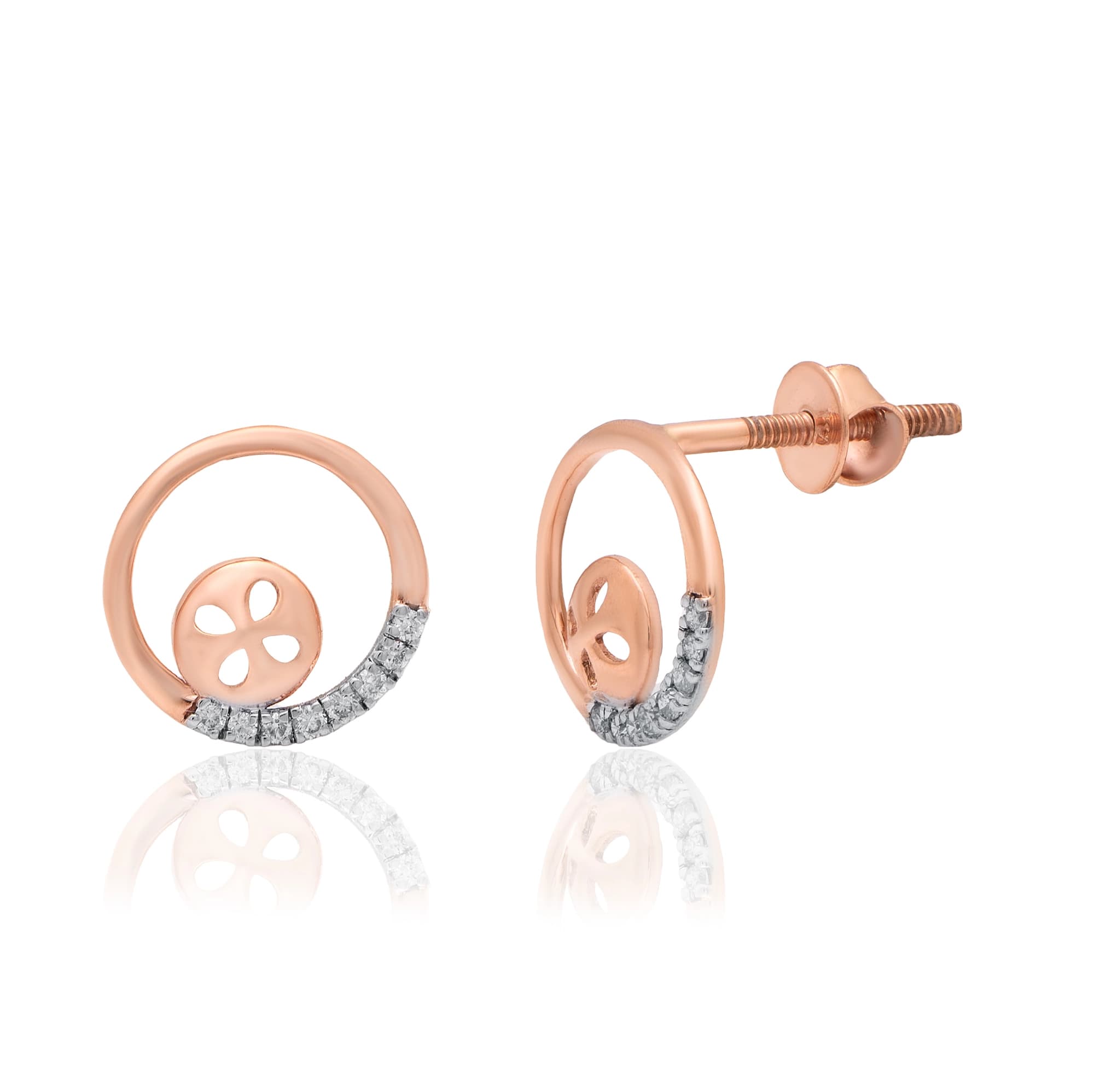 Rose Gold Diamond Earrings thumbnail 3