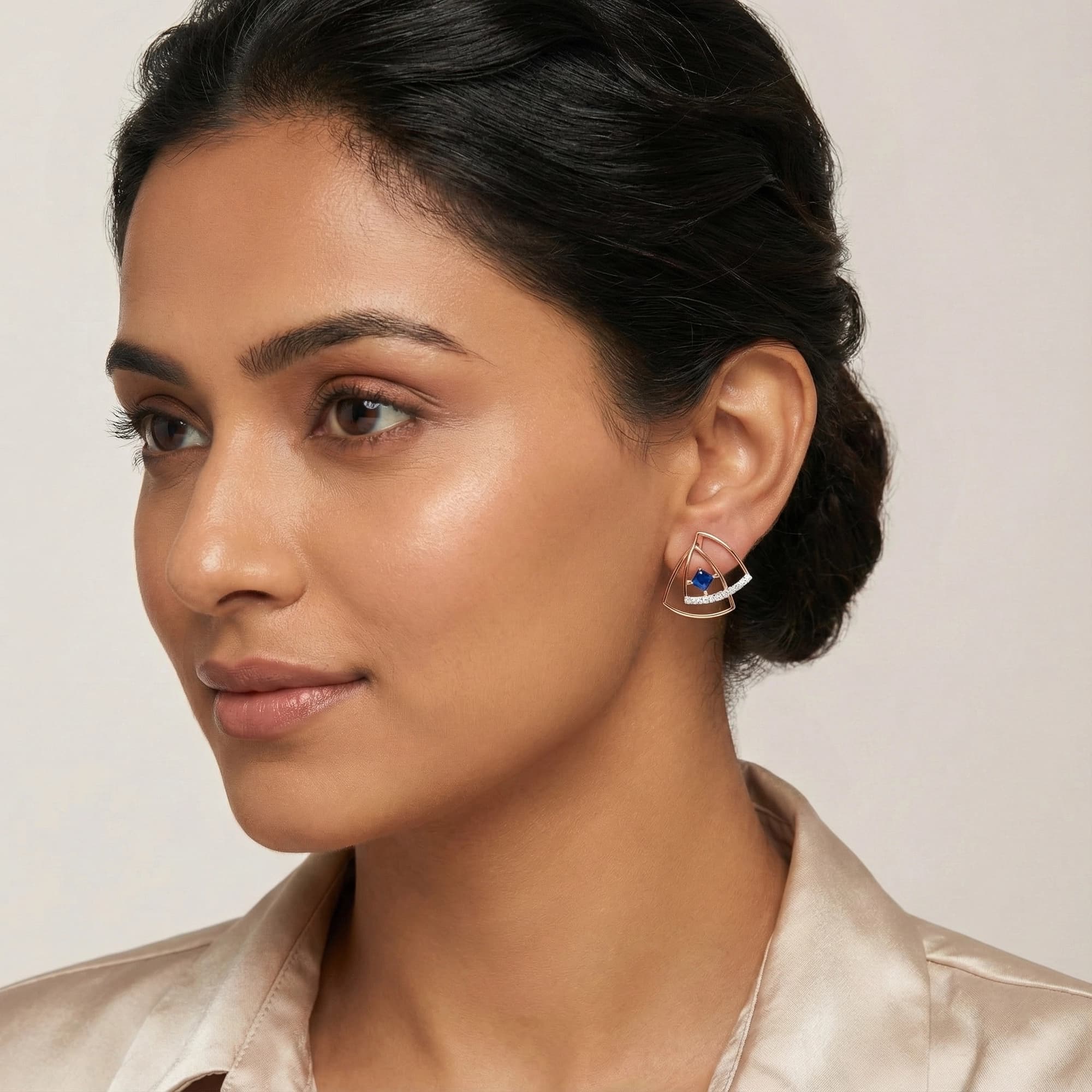 Rose Gold Diamond Earrings thumbnail 3
