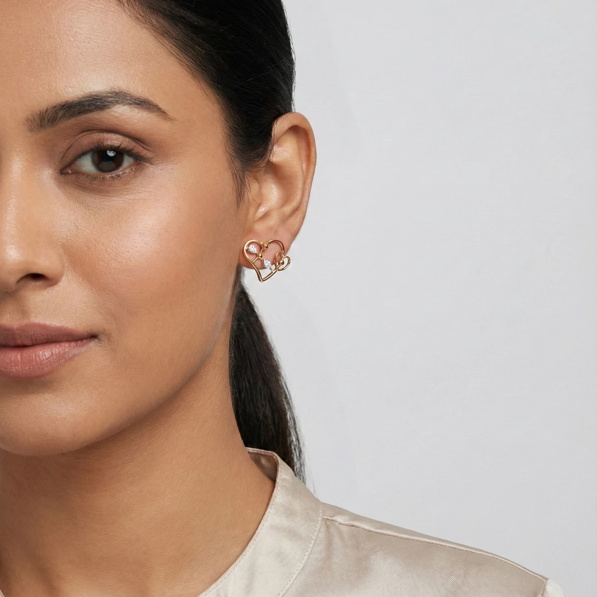 Rose Gold Diamond Earrings thumbnail 3