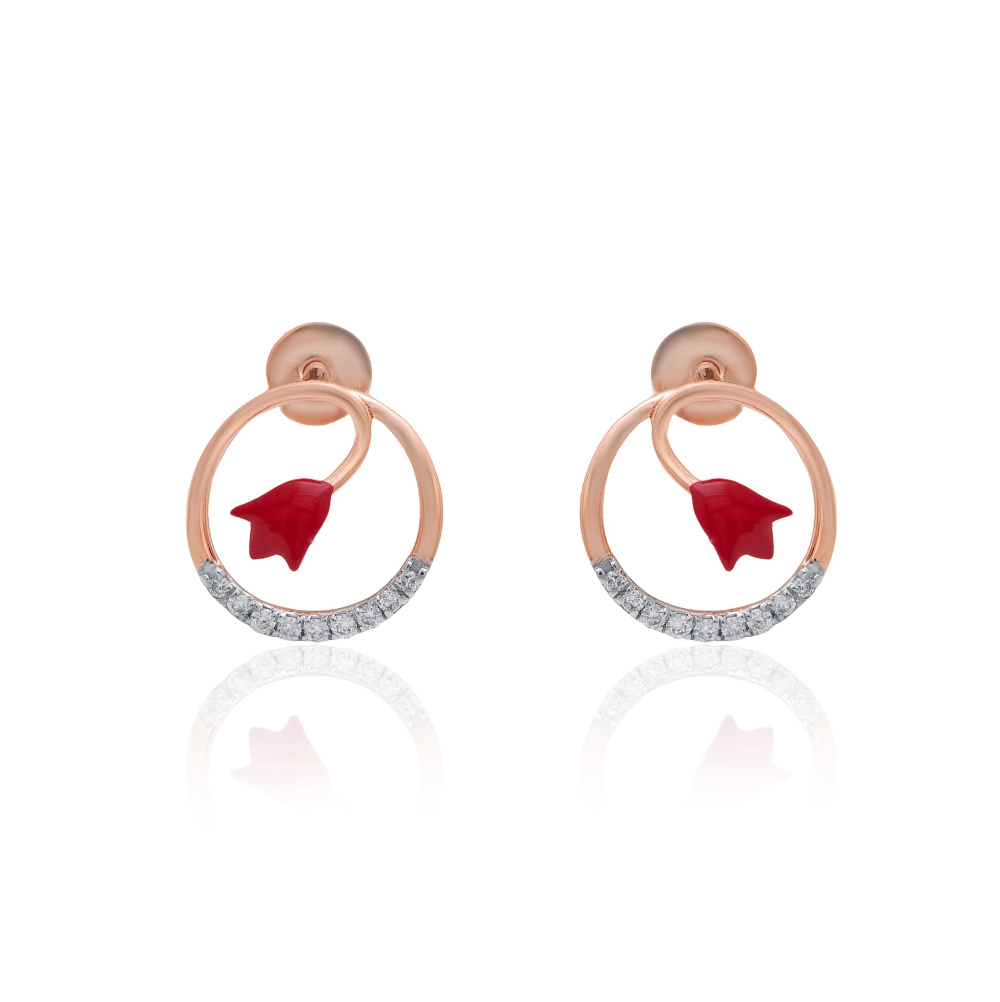 Rose Gold Diamond Earrings thumbnail 2