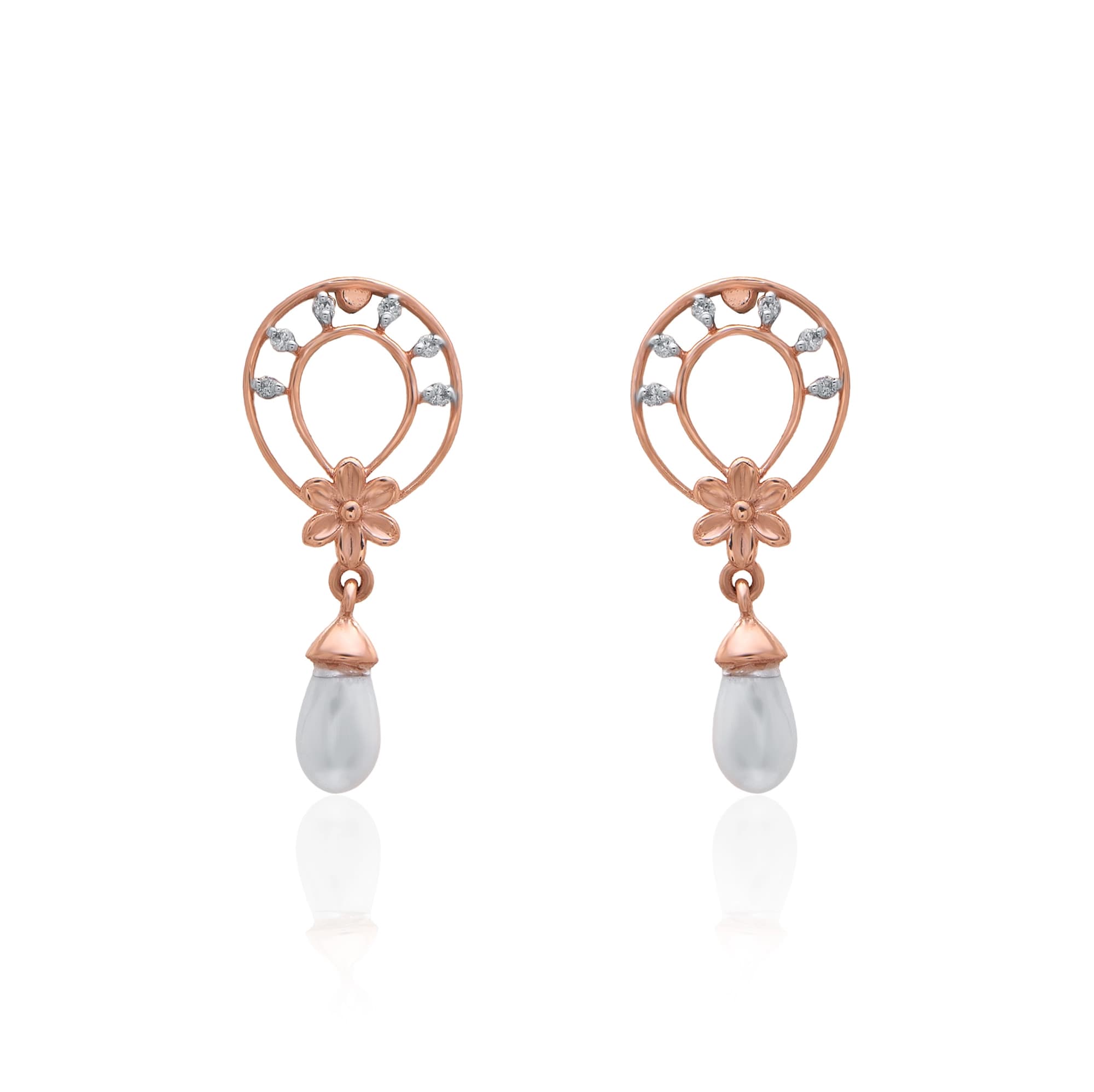 Rose Gold Diamond Earrings thumbnail 2