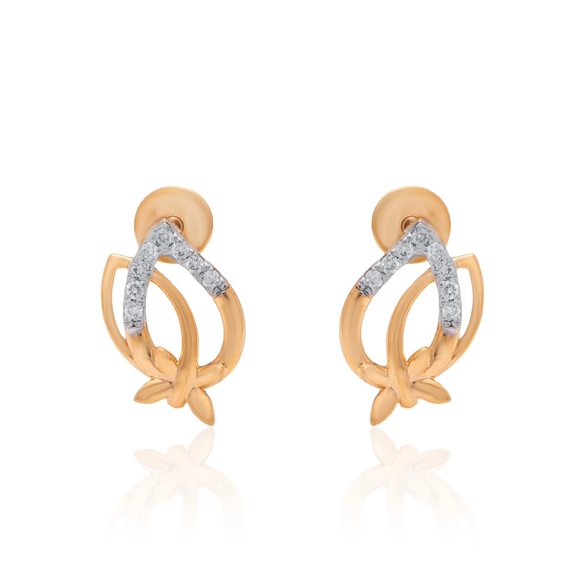 Yellow Gold Diamond Earrings thumbnail 2