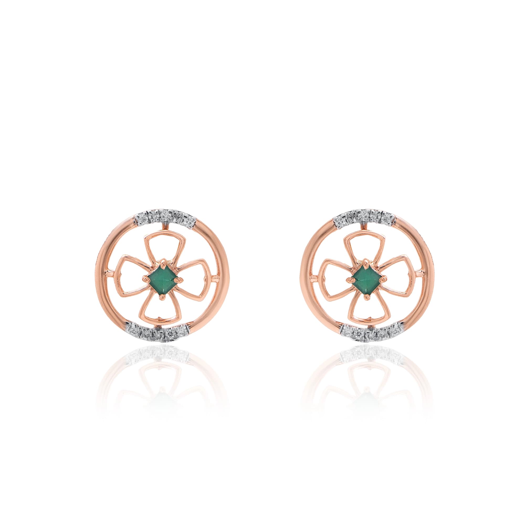 Rose Gold Diamond Earrings thumbnail 2