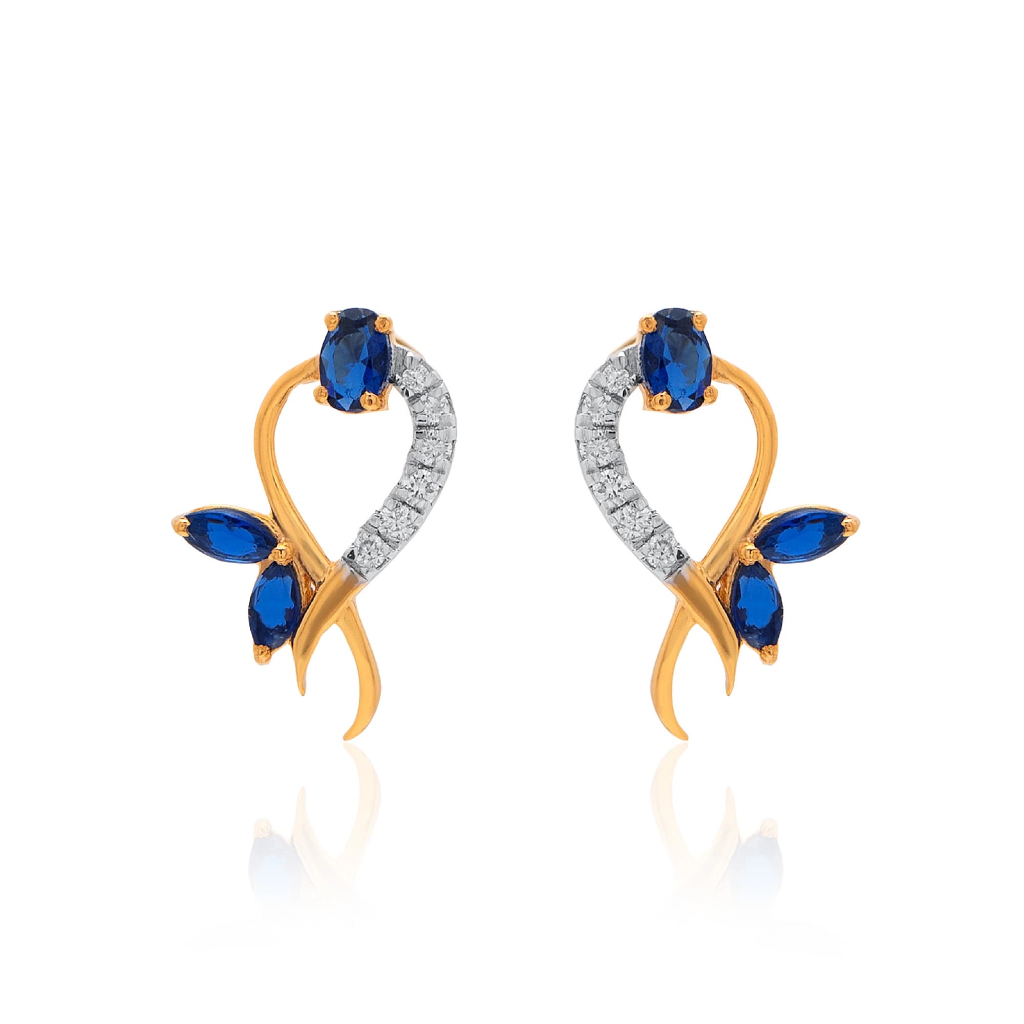 Yellow Gold Diamond Earrings thumbnail 2