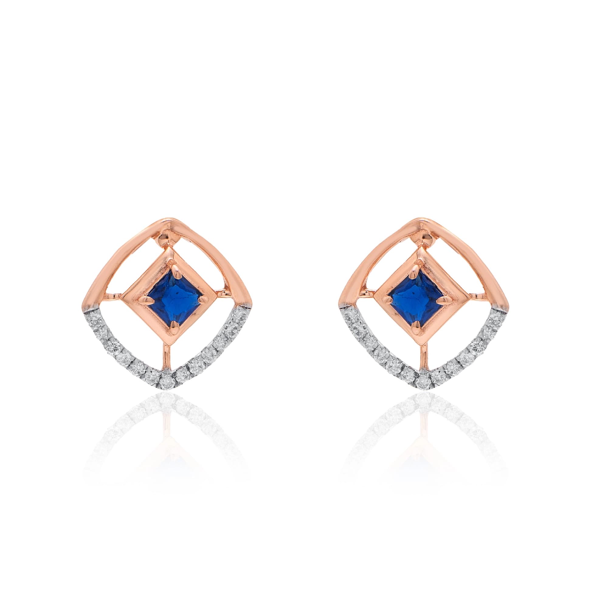Rose Gold Diamond Earrings thumbnail 2