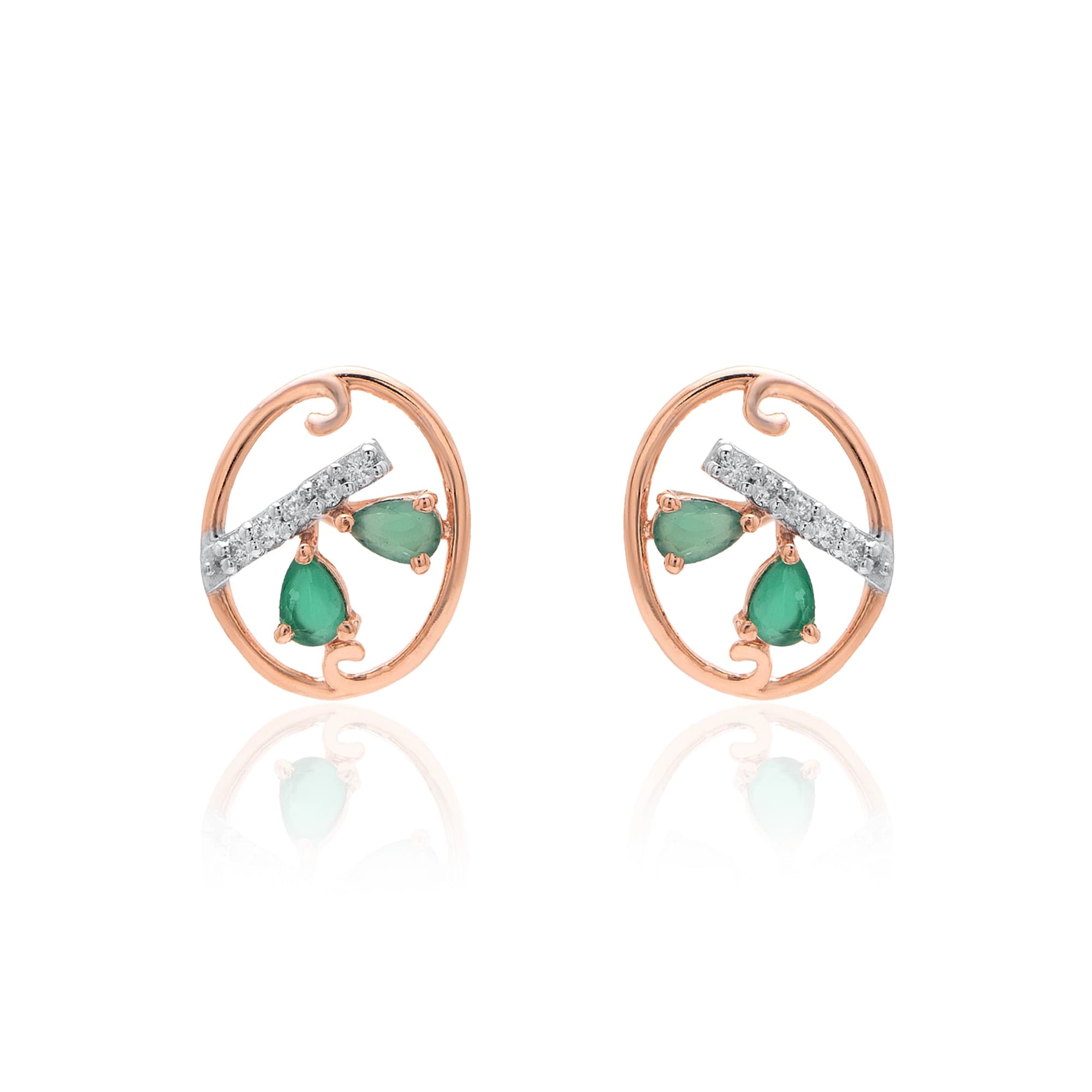 Rose Gold Diamond Earrings thumbnail 2