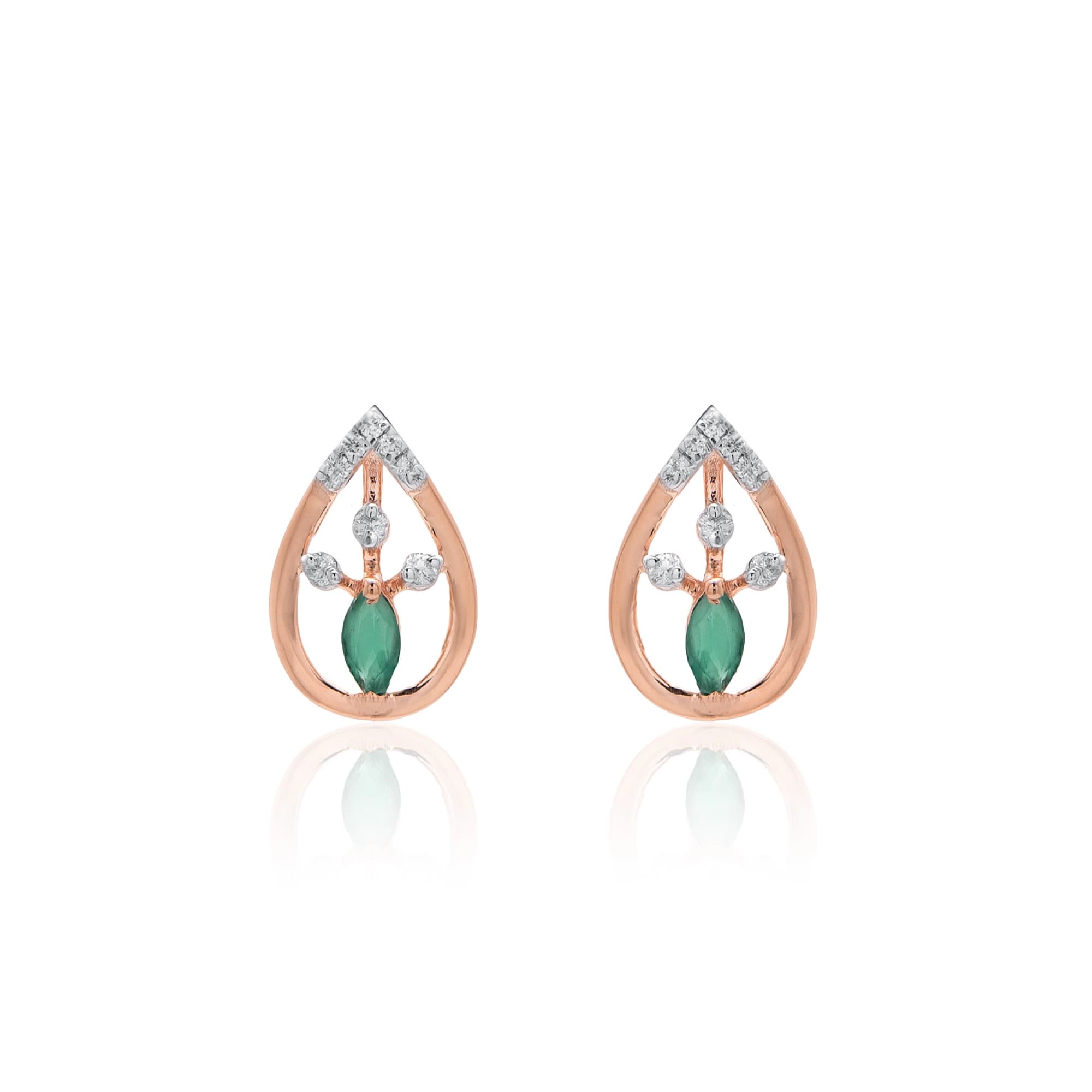 Rose Gold Diamond Earrings thumbnail 2