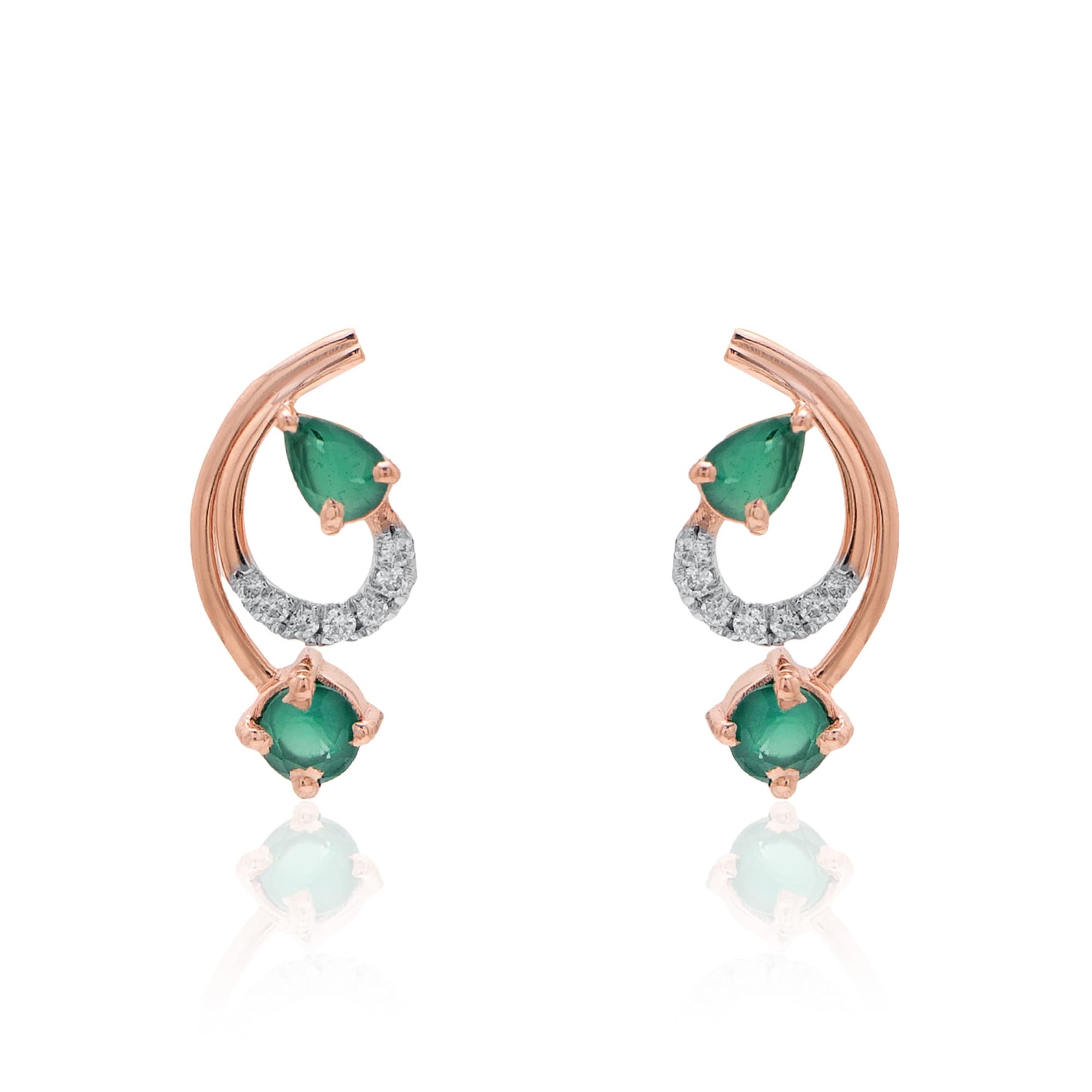Rose Gold Diamond Earrings thumbnail 2