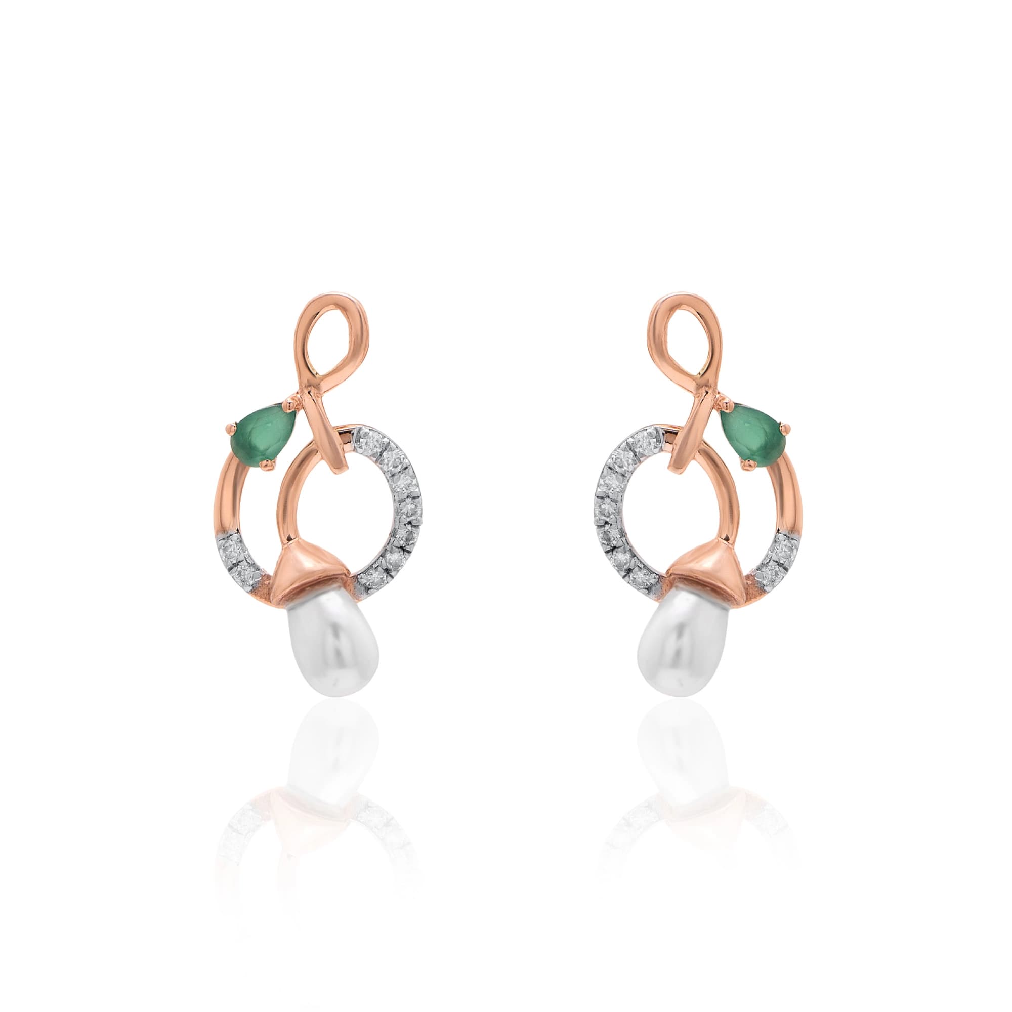 Rose Gold Diamond Earrings thumbnail 2