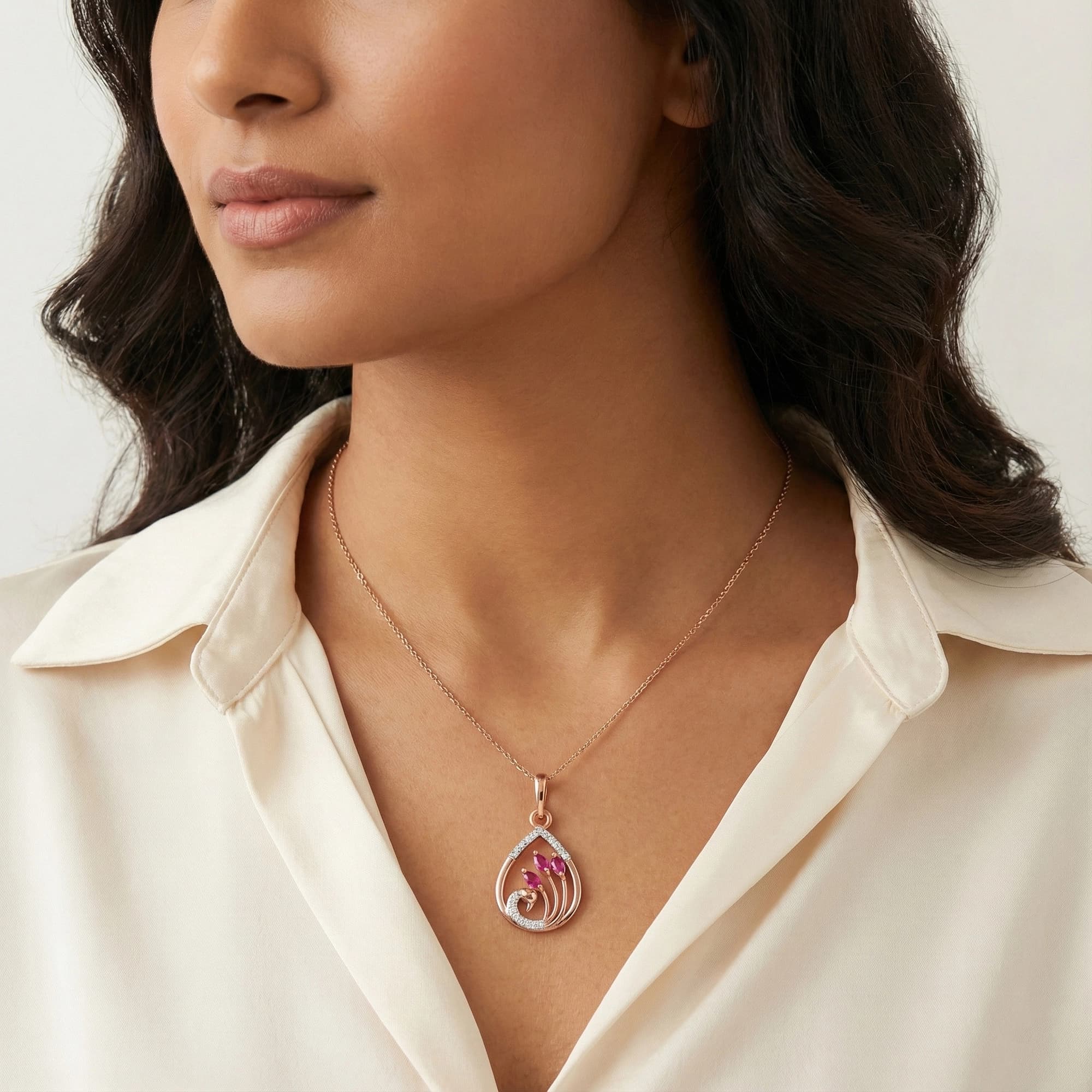 Rose Gold Diamond Pendant thumbnail 4