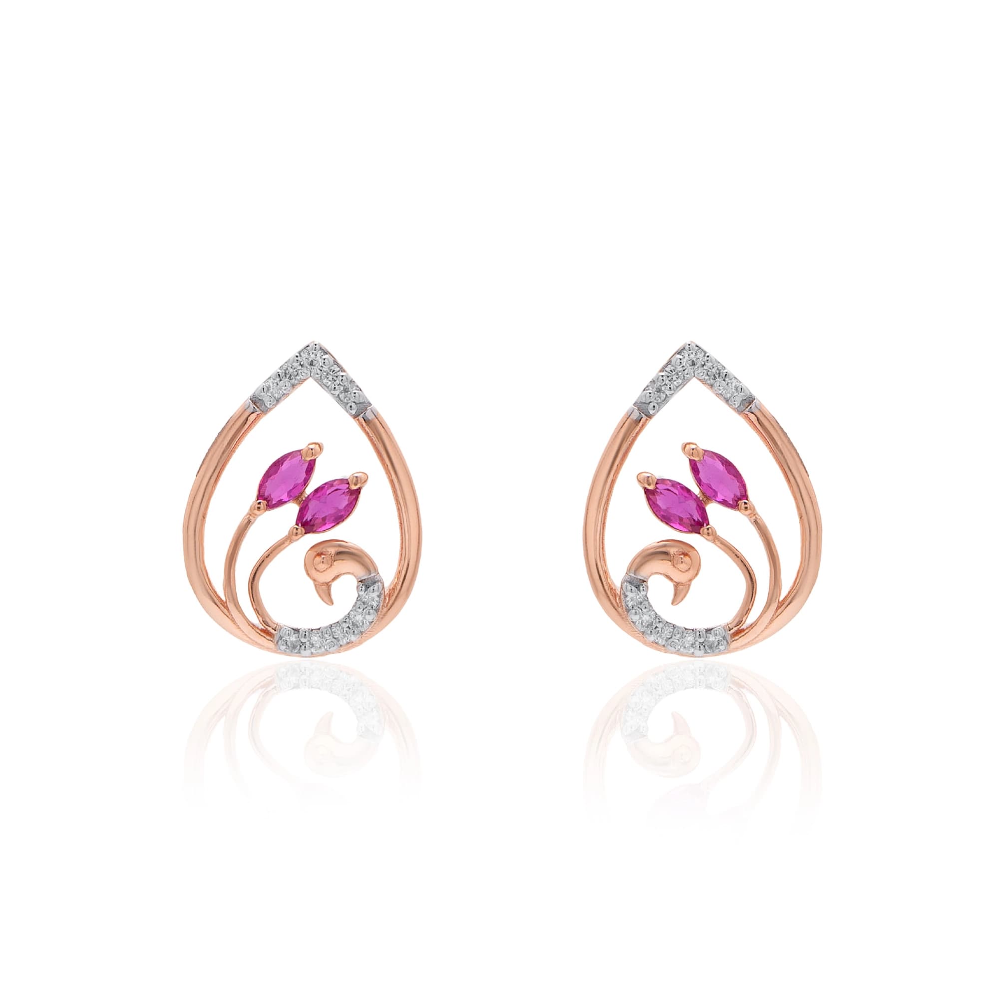 Rose Gold Diamond Earrings thumbnail 2