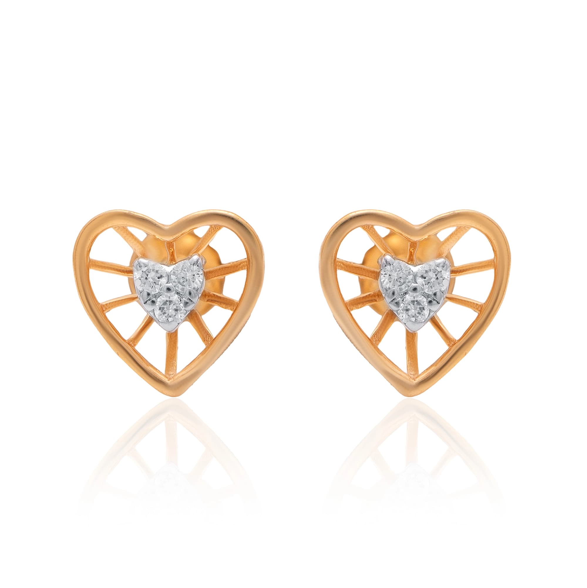 Yellow Gold Diamond Earrings thumbnail 3