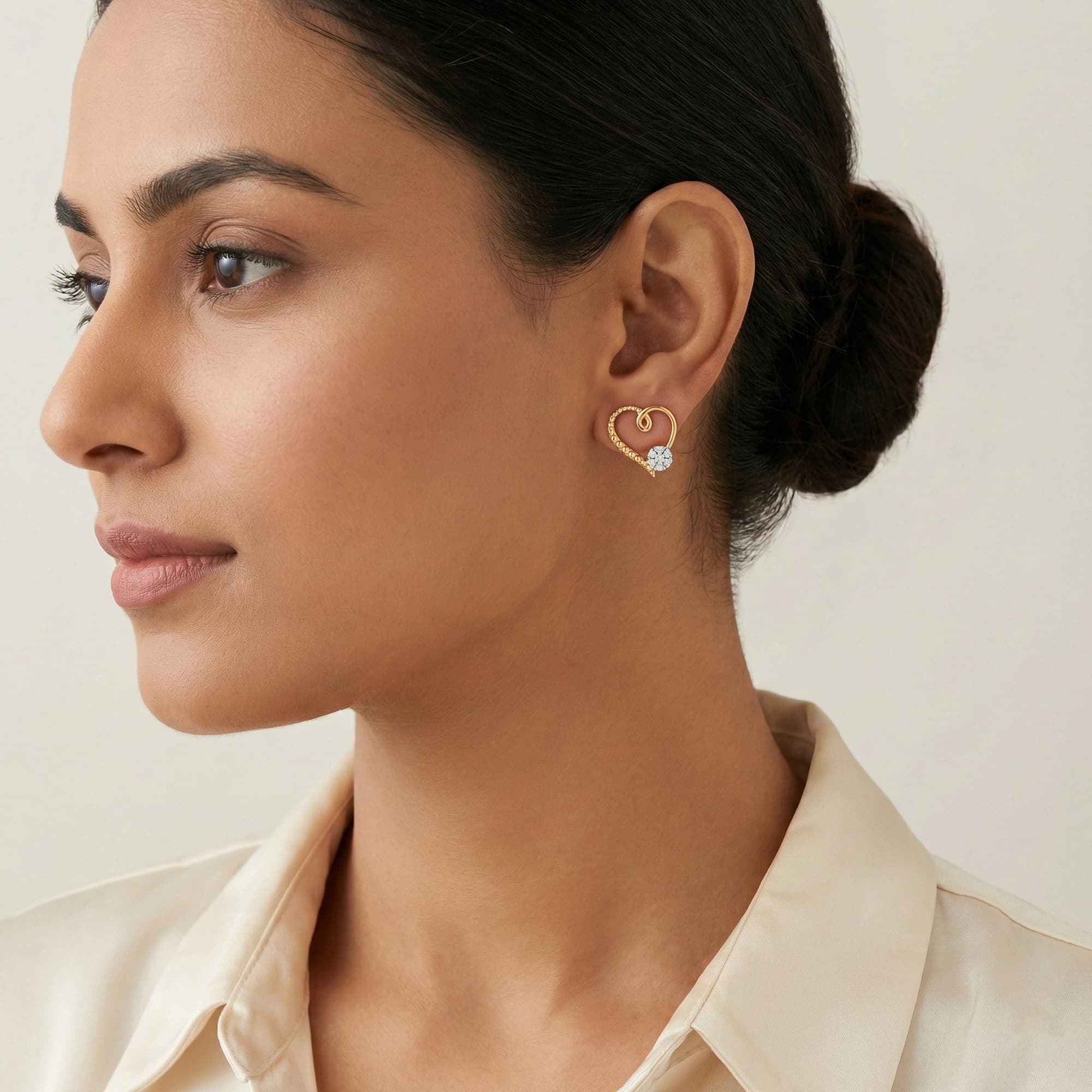 Rose Gold Diamond Earrings thumbnail 3
