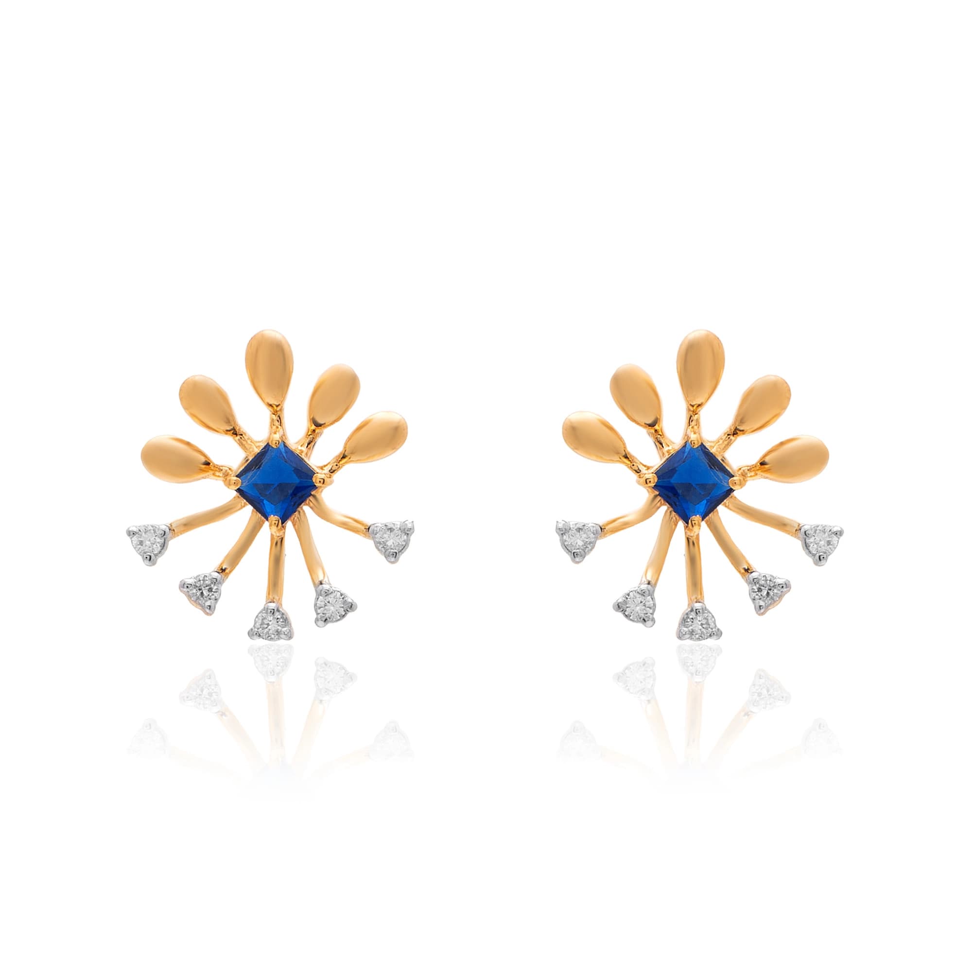 Yellow Gold Diamond Earrings thumbnail 2