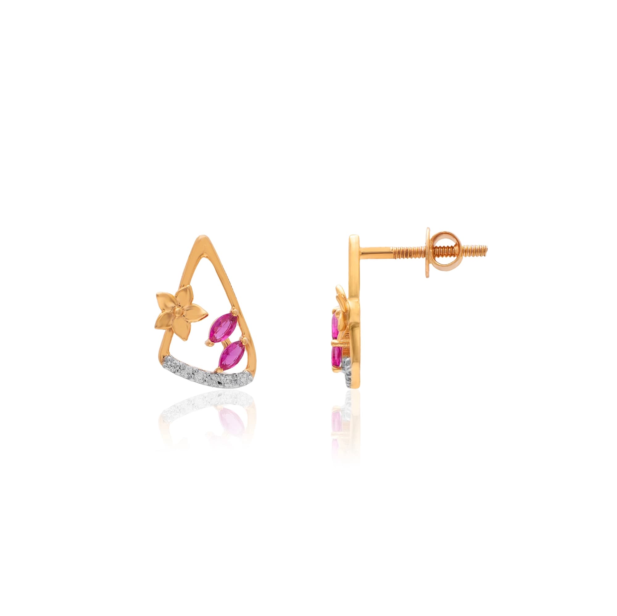 Yellow Gold Diamond Earrings