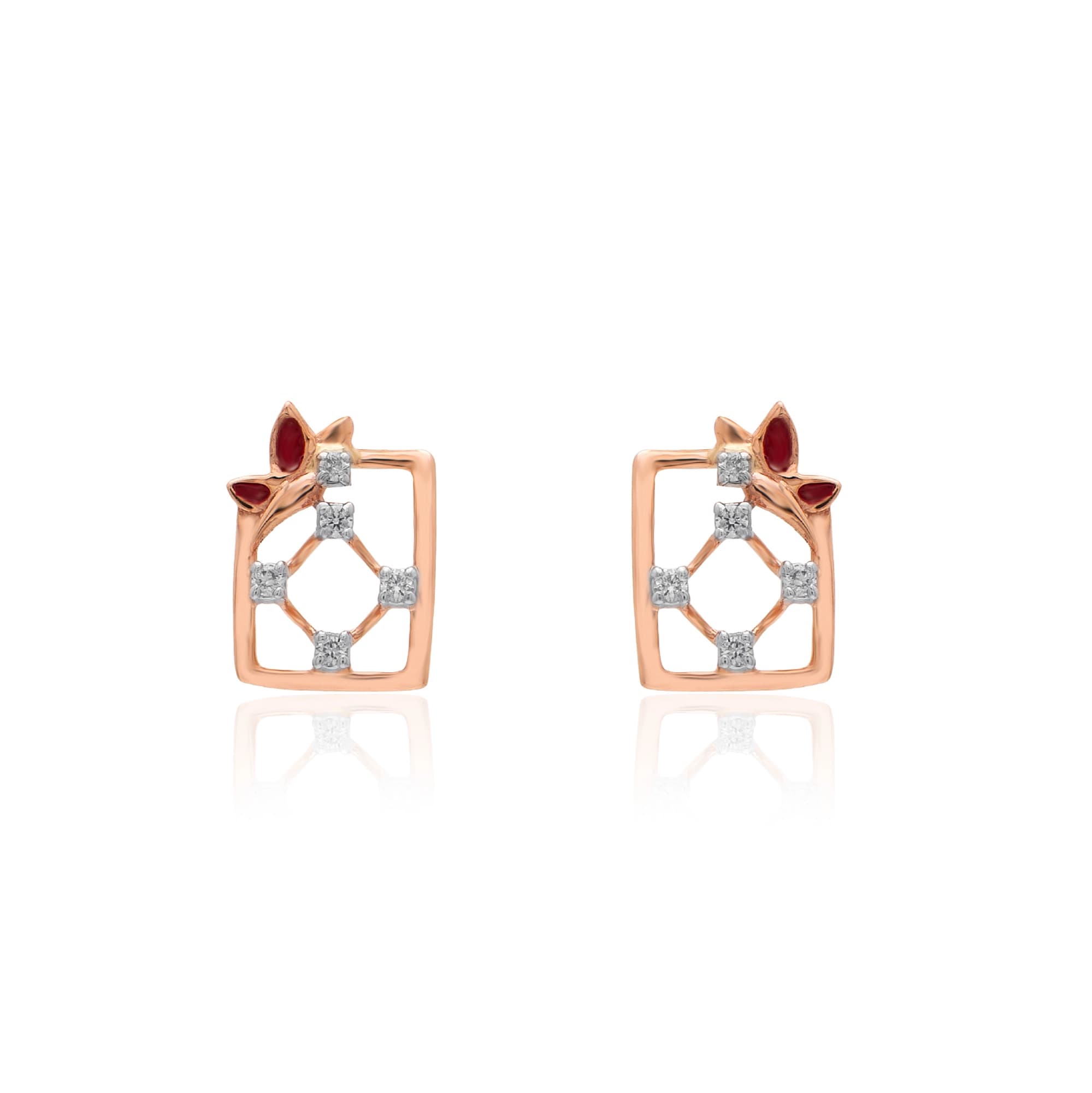 Rose Gold Diamond Earrings thumbnail 2