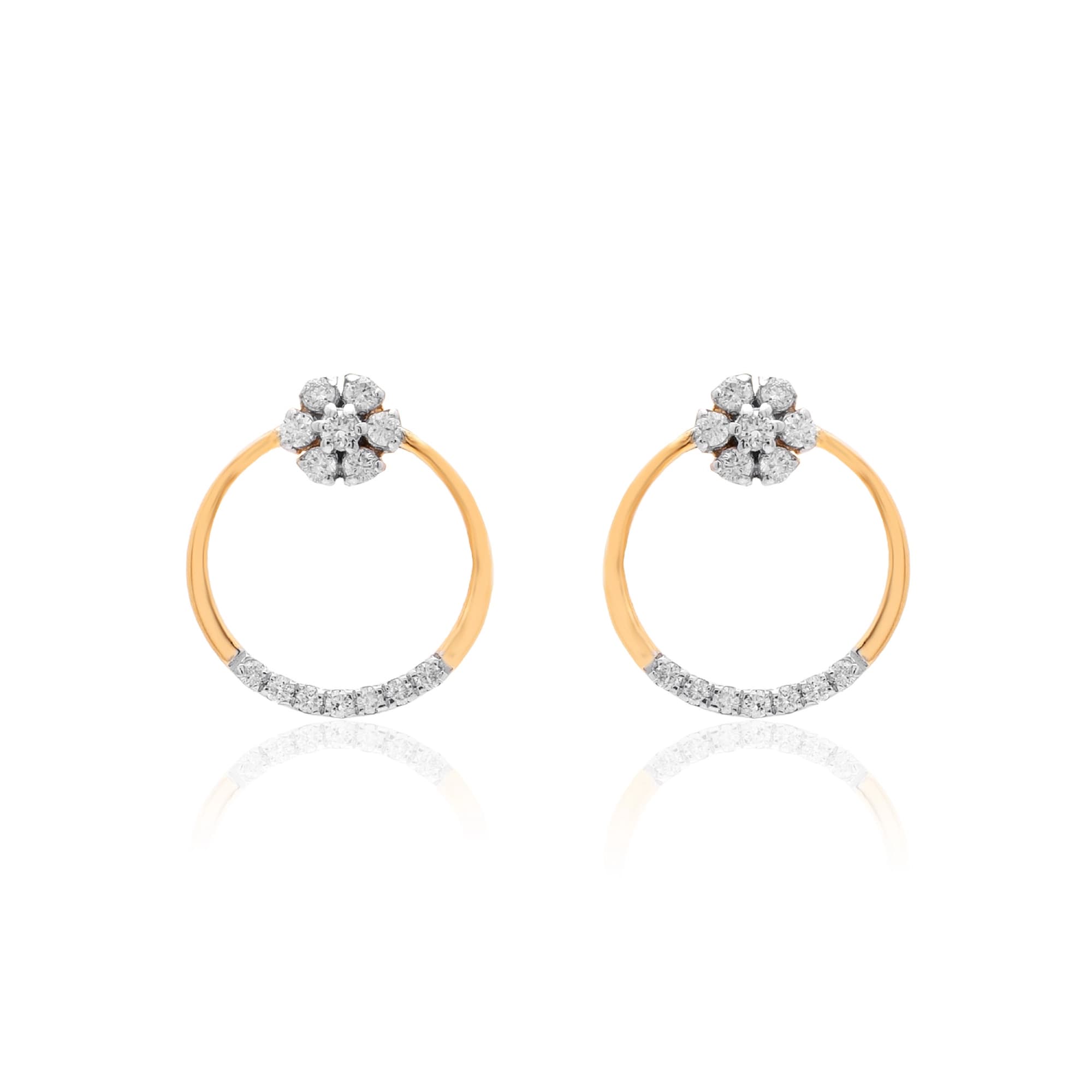 Yellow Gold Diamond Earrings thumbnail 2