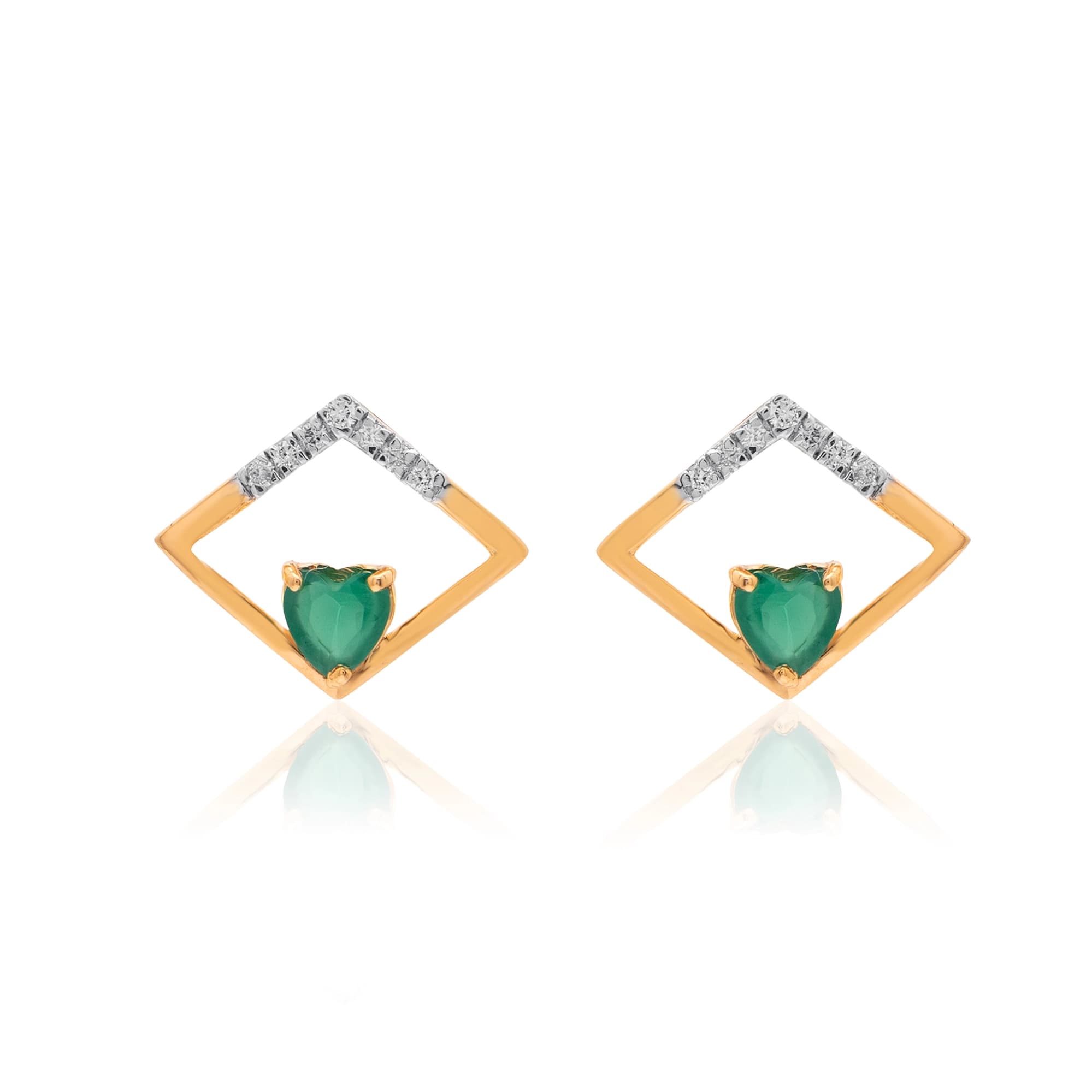 Yellow Gold Diamond Earrings thumbnail 2