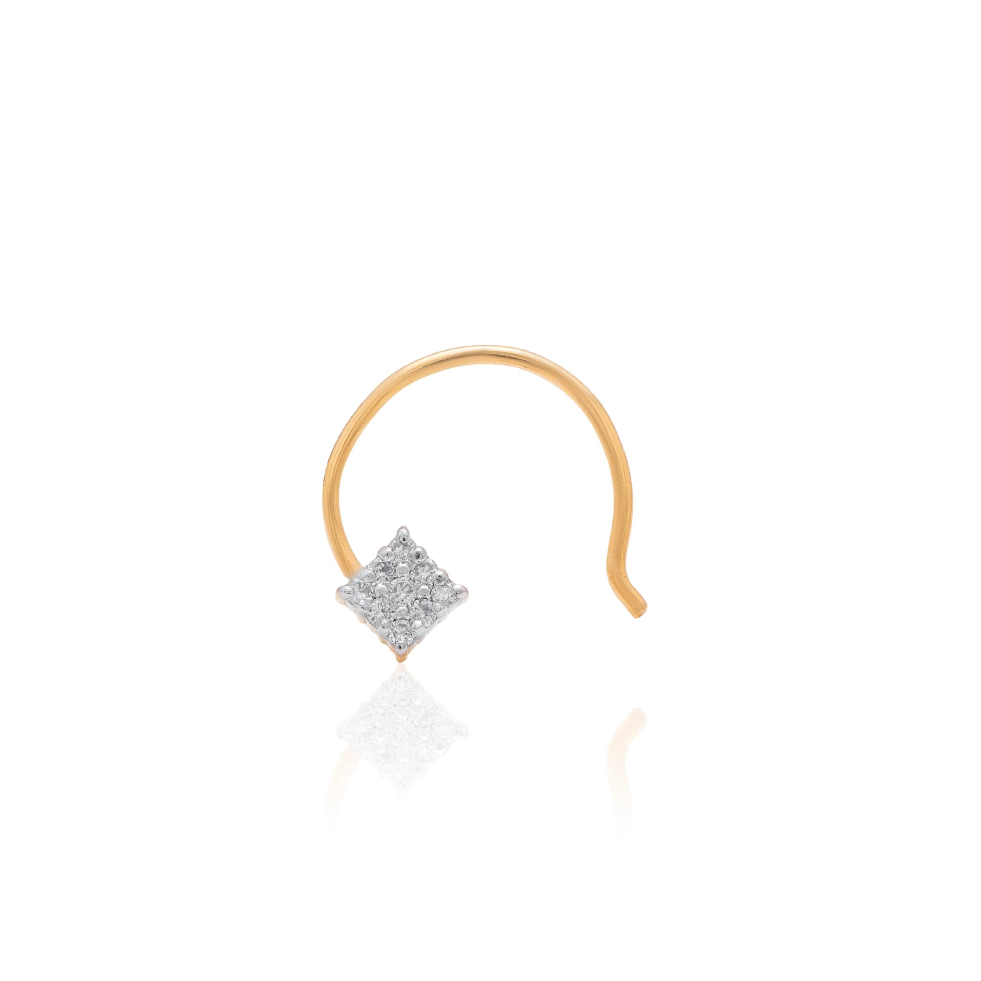 Yellow Gold Diamond Nose Pin